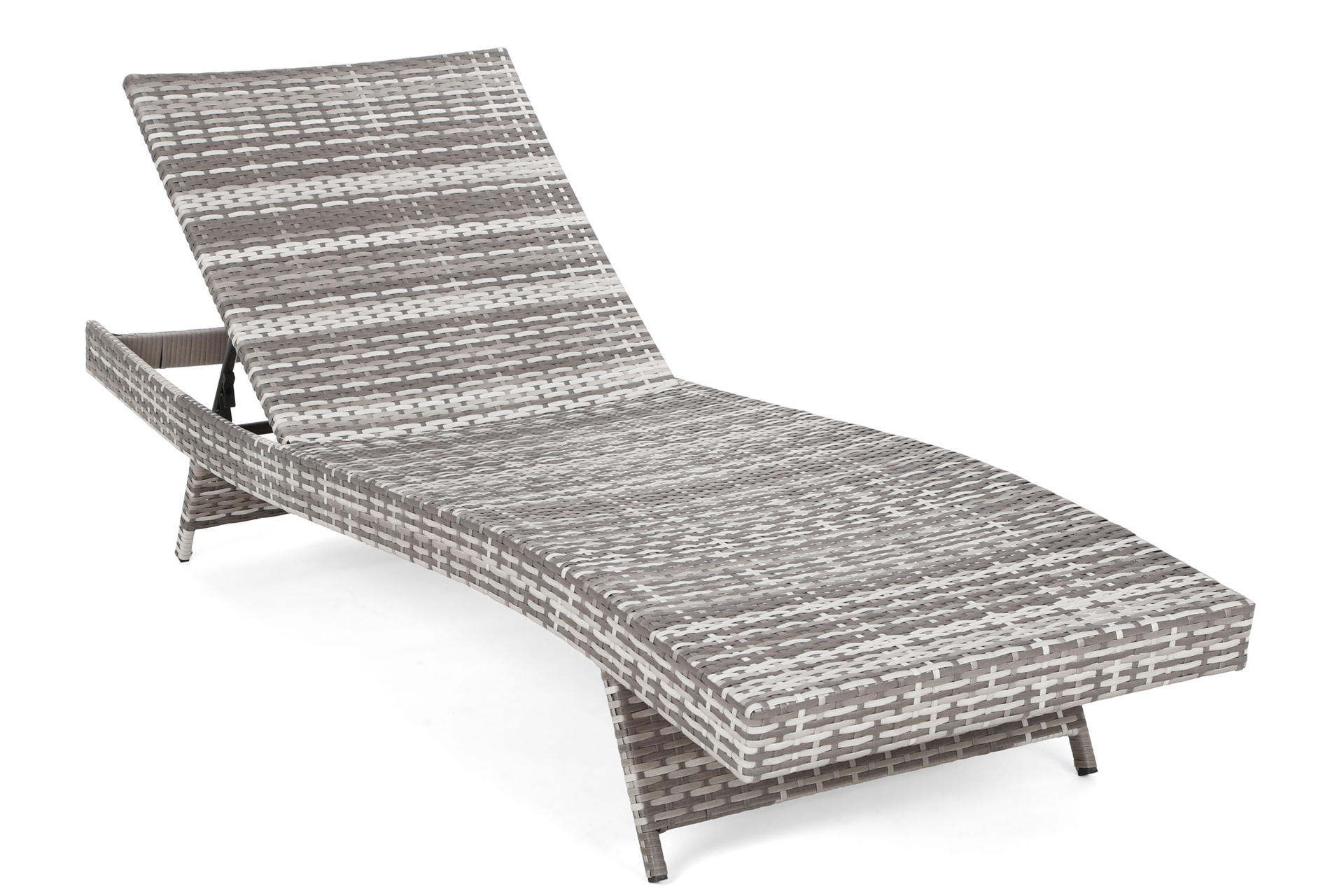 Zestaw leżanek ogrodowych Bora Bora Light Grey / Grey Melange ze stolikiem - jasnoszary - dwuosobowy Zestaw leżaków ogrodowych z technorattanu Bora Bora Light Grey / Grey Melange ze stolikiem