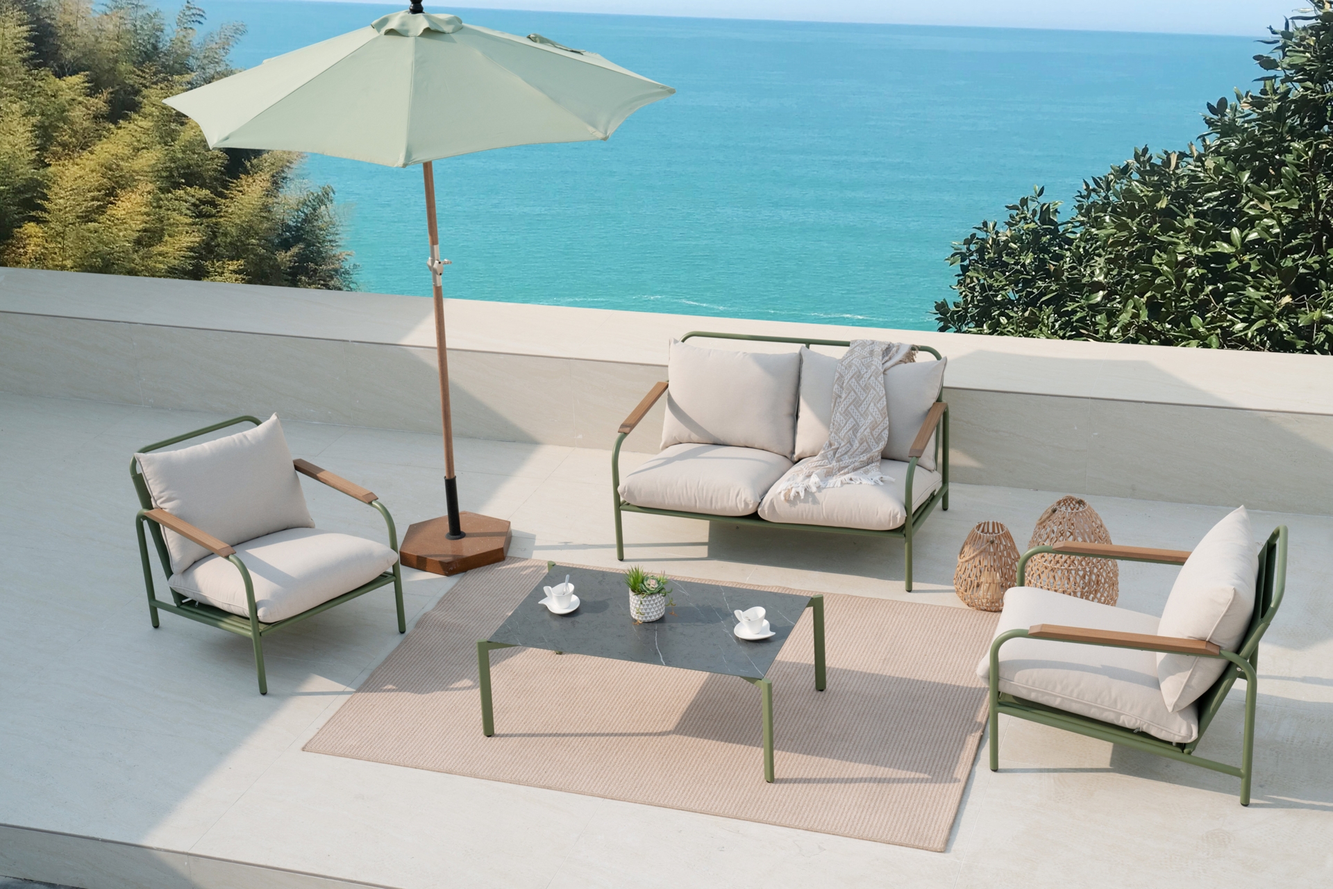 Meble ogrodowe aluminiowe Como Grey / Grey