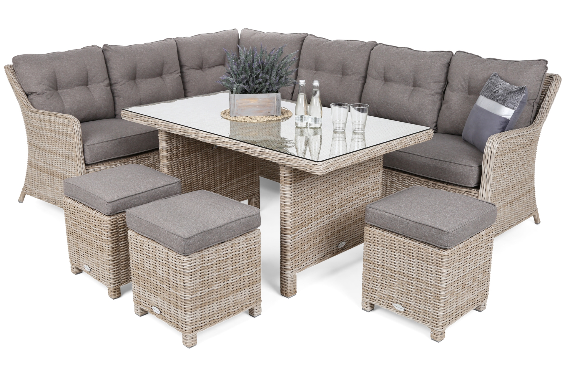 Narożnik ogrodowy technorattanowy California Beige / Beige Melange