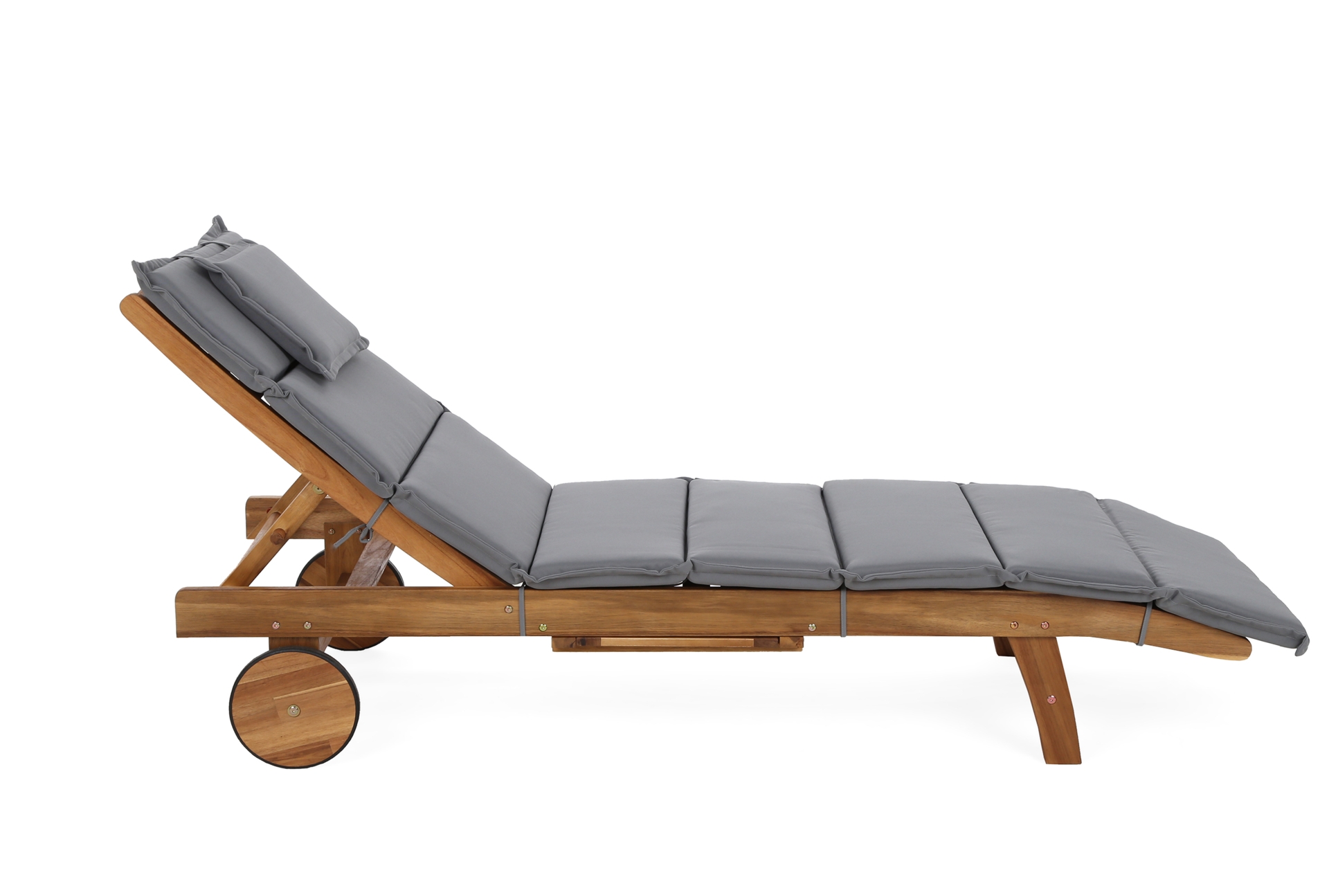 Leżanka ogrodowa drewniana Akacja z poduszką