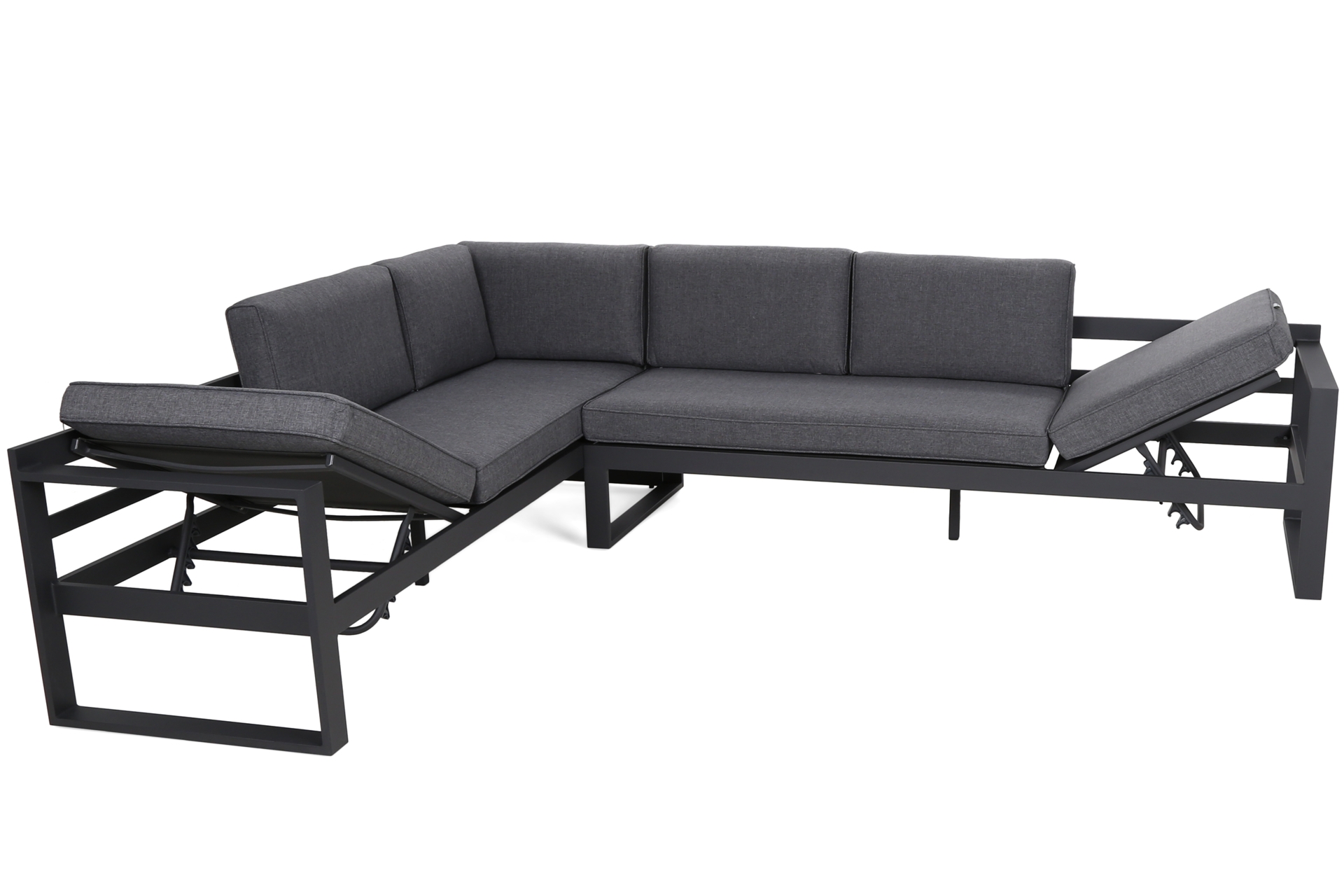 Narożne meble ogrodowe aluminiowe Neapol Comfort Grey / Grey Melange