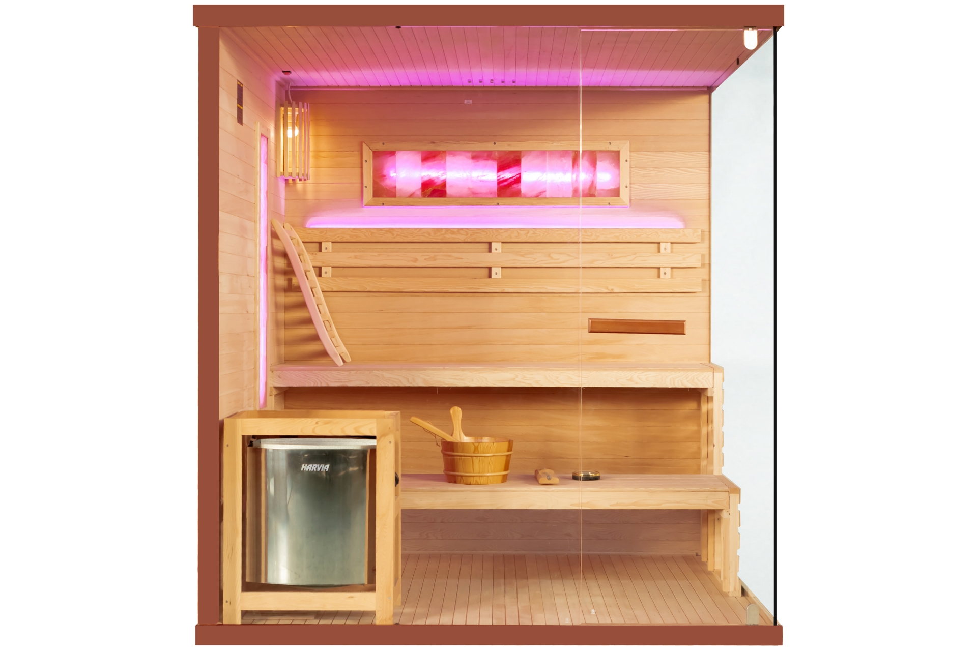 Sauna fińska narożna Nordum Pure 4-osobowa brązowa