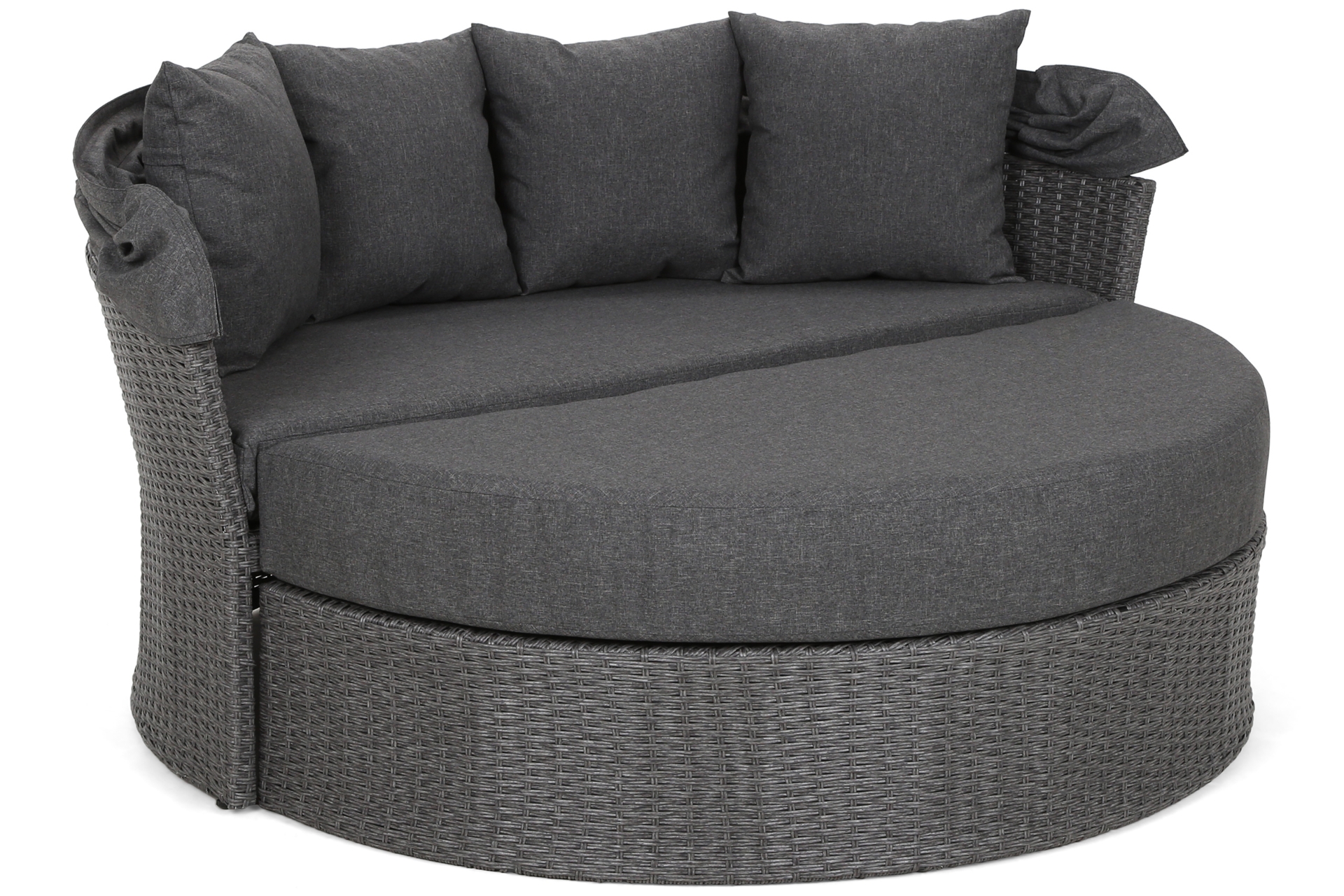 Sofa ogrodowa z baldachimem Sydney Grey / Grey Melange - dla 3 osób - szara Sofa ogrodowa z baldachimem Sydney Grey / Grey Melange