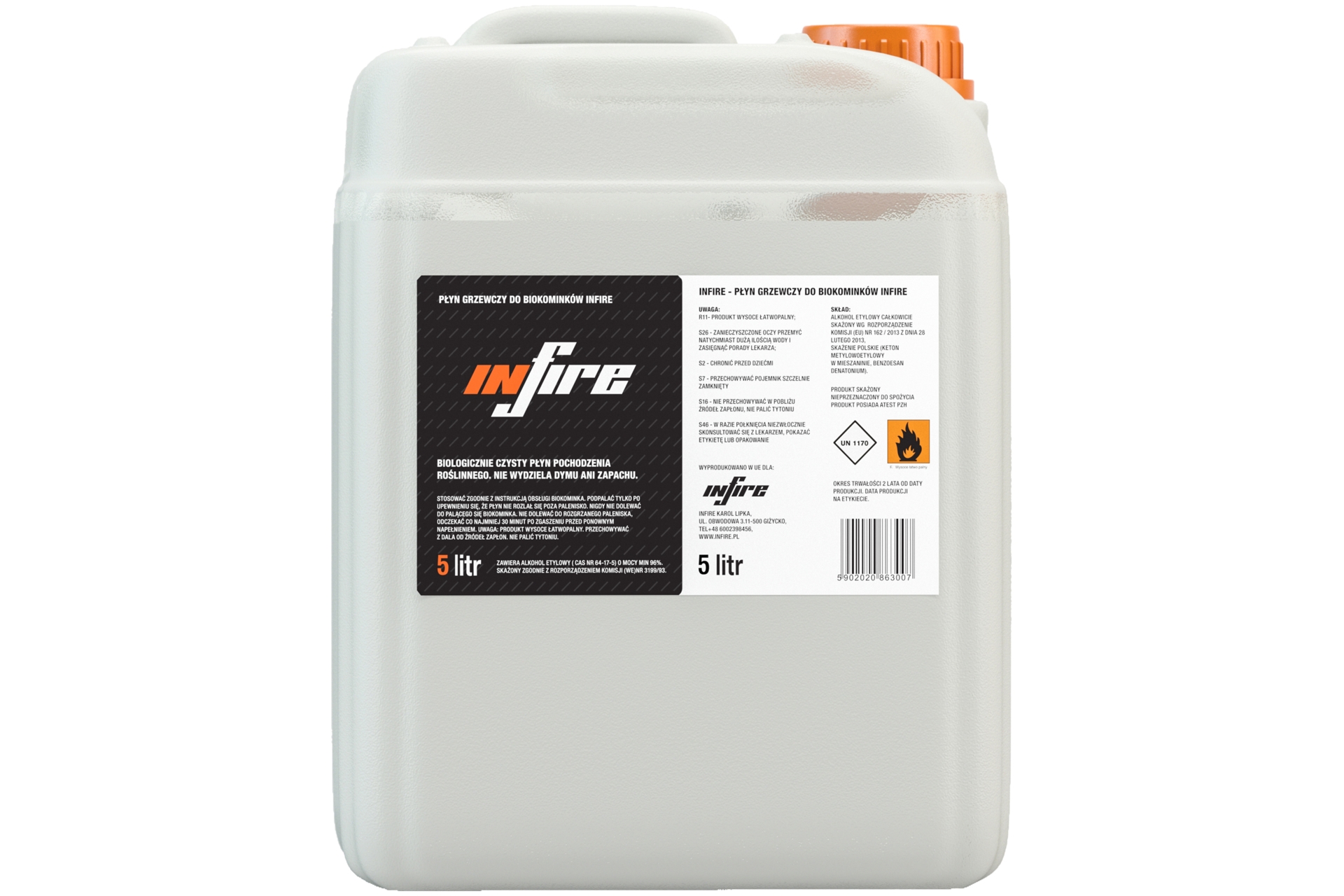 Biopaliwo do biokominków Infire 5 l