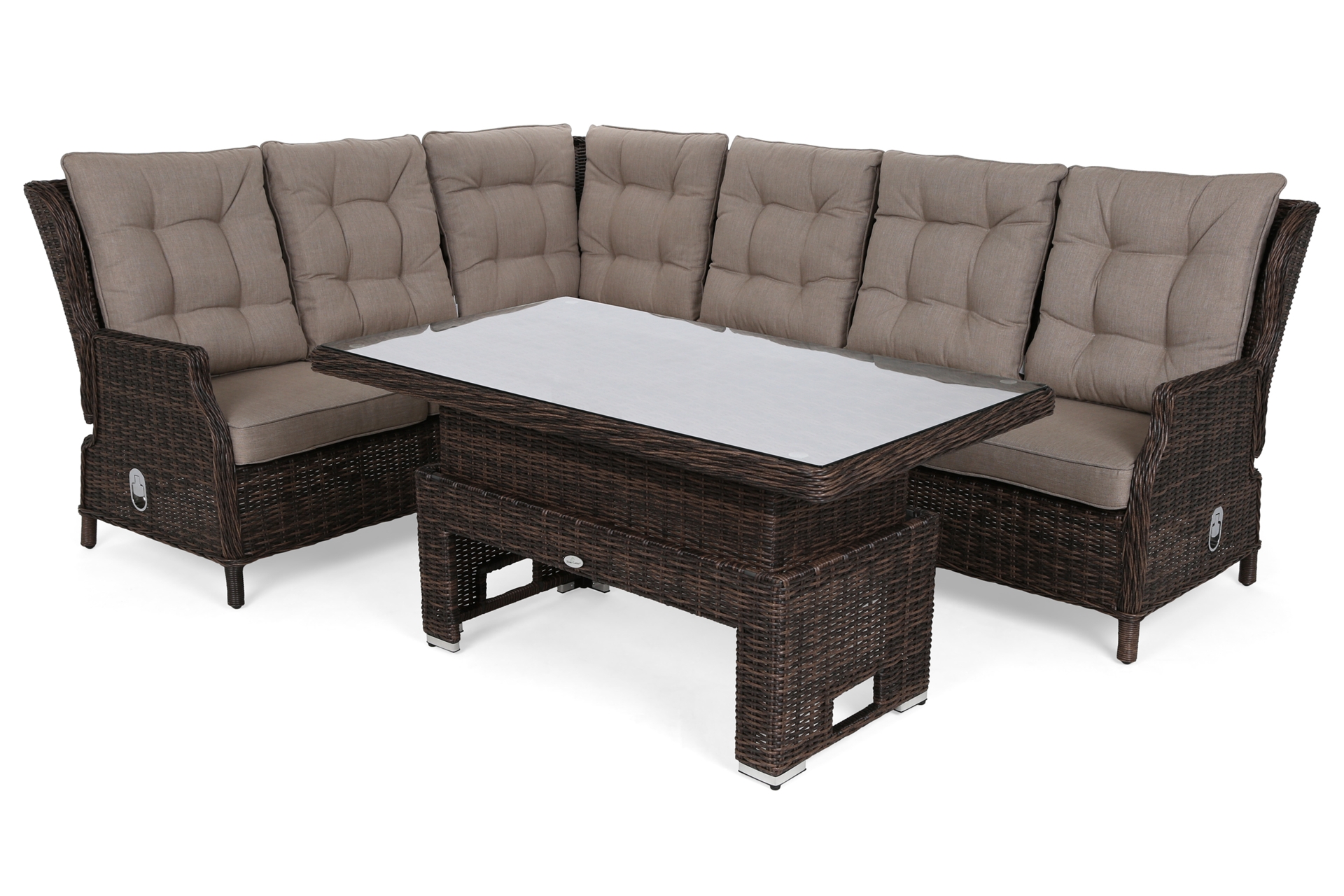 Narożnik ogrodowy technorattanowy Trivento Brown Mat / Brown Melange