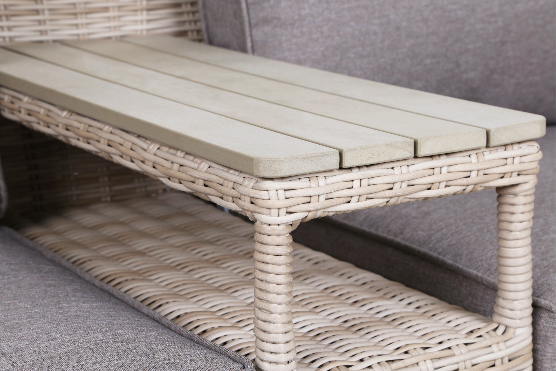 Kosz ogrodowy technorattanowy Michigan Beige / Beige Melange