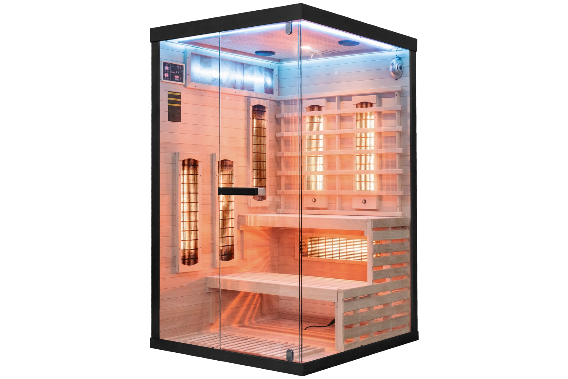 Sauna infrared narożna Nordum Pure 2-osobowa czarna