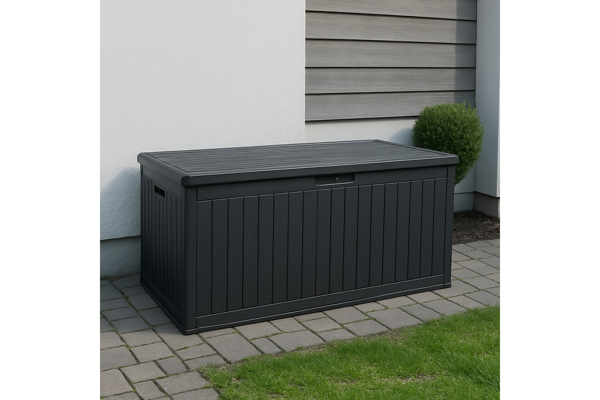 Skrzynia ogrodowa wzmocniona Gotland 567 l Black