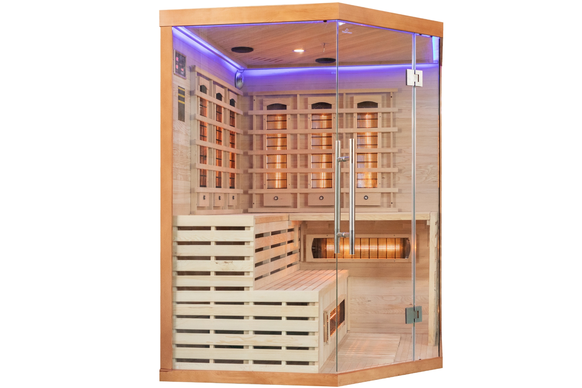 Sauna infrared narożna Nordum Solea 4-osobowa Smart brązowa