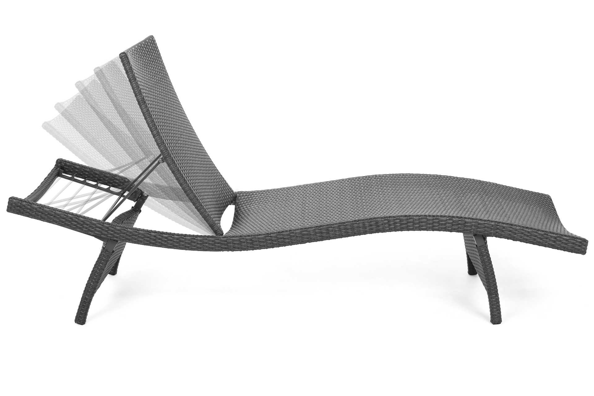 Zestaw leżaków ogrodowych z technorattanu Marbella Grey / Grey Melange ze stolikiem