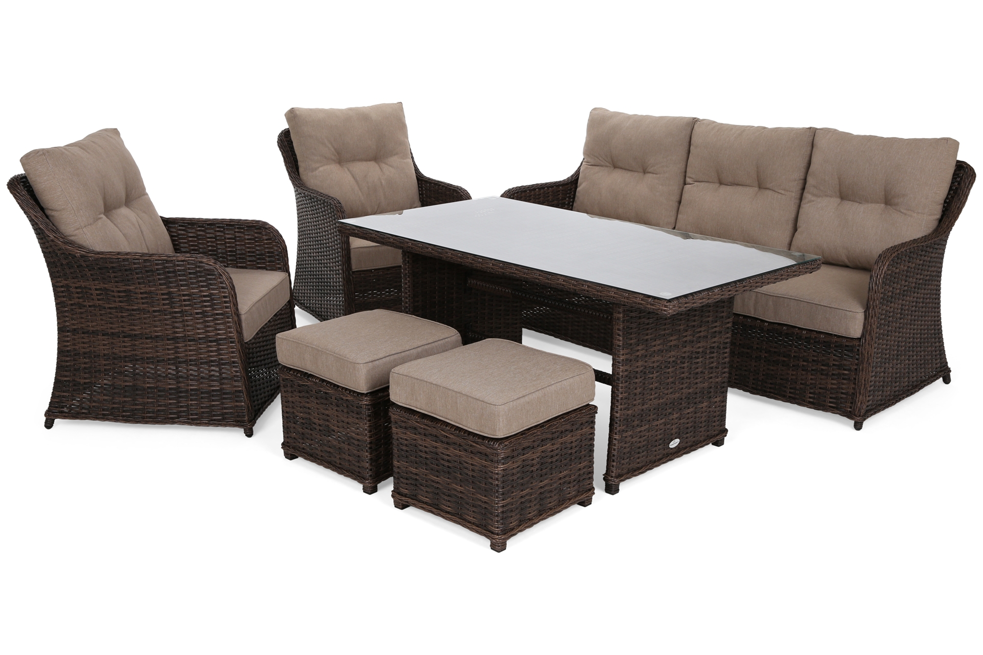 Meble ogrodowe technorattanowe Bergamo Brown Mat / Brown Melange