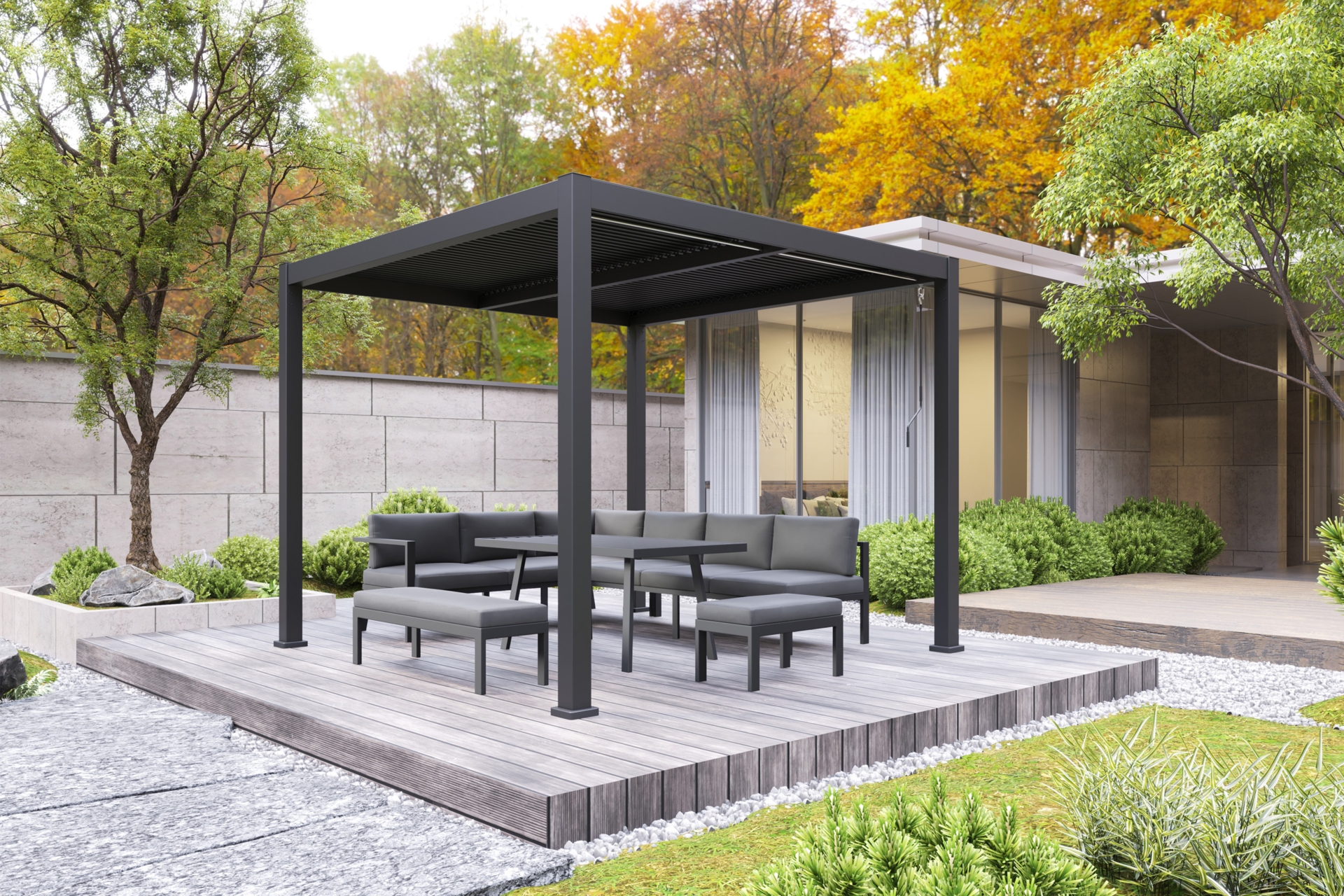 Pergola ogrodowa aluminiowa Bermeo 300 x 300 cm