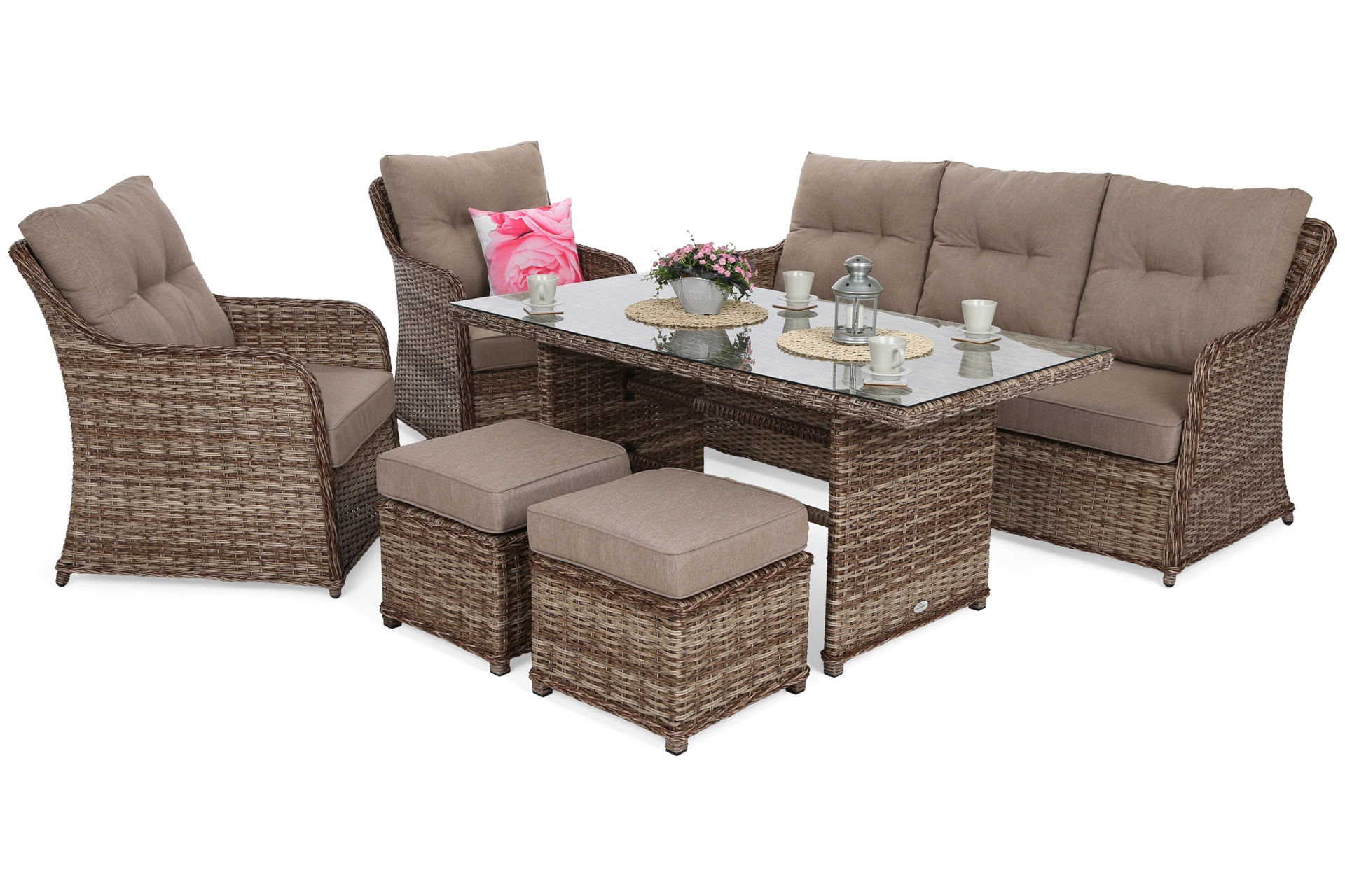 Meble ogrodowe technorattanowe Bergamo Ginger / Brown Melange