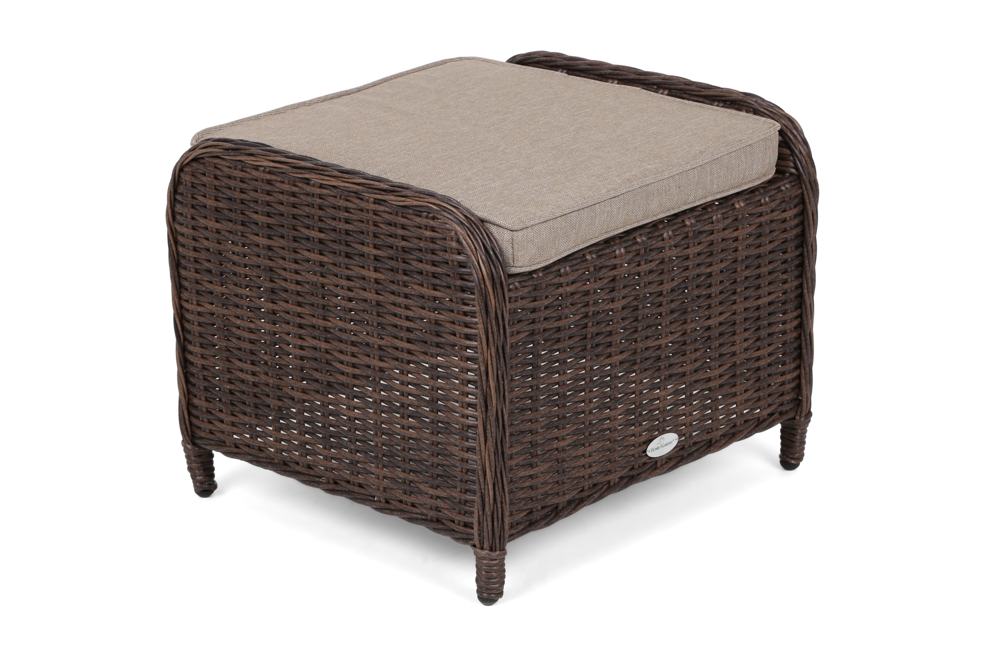 Podnóżek technorattanowy Bristol Brown Mat / Brown Melange