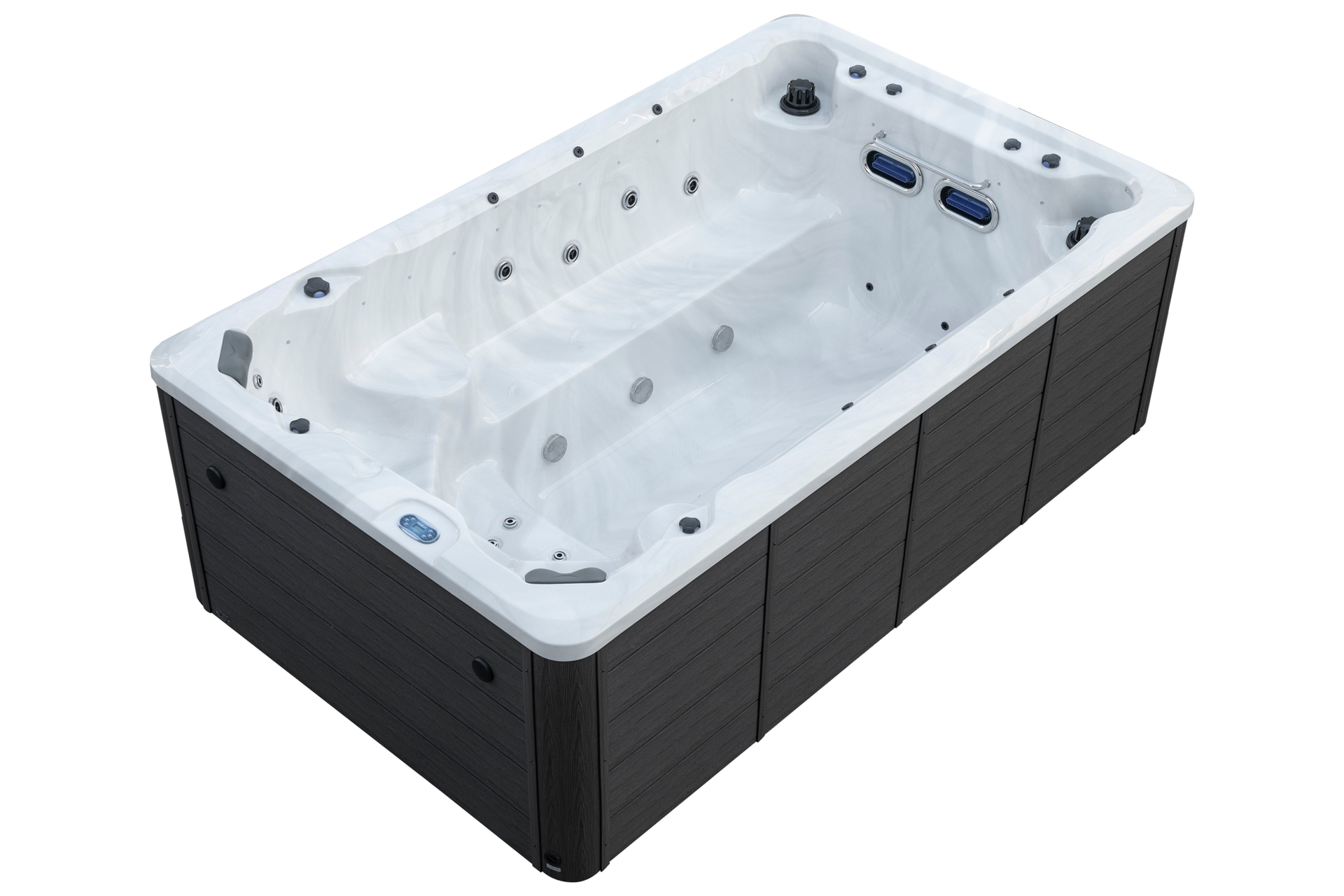 Basen ogrodowy z przeciwprądem i hydromasażem Aquess Flow 390 x 235 cm