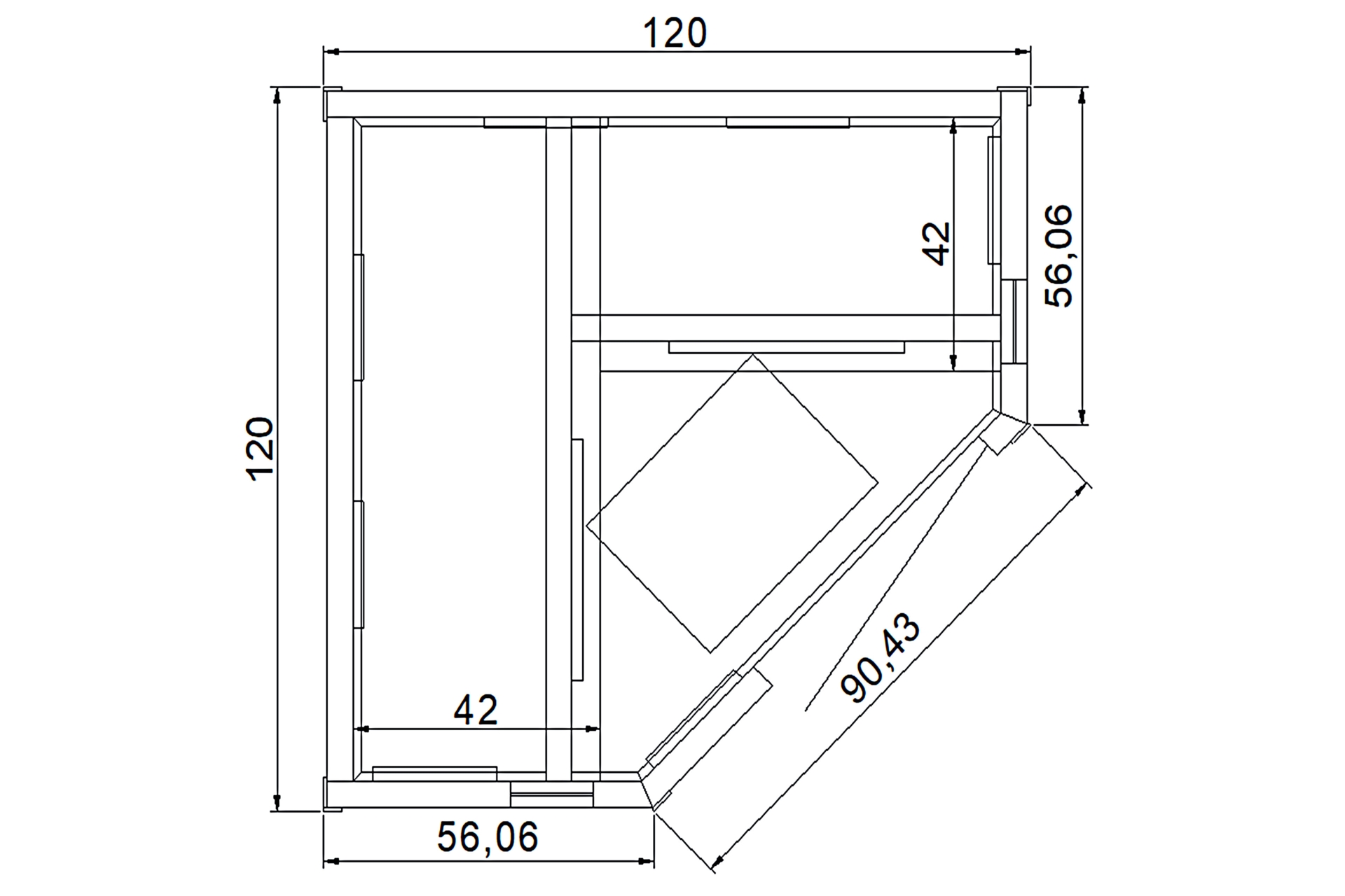 Sauna infrared narożna Nordum Basic D 2-osobowa naturalna