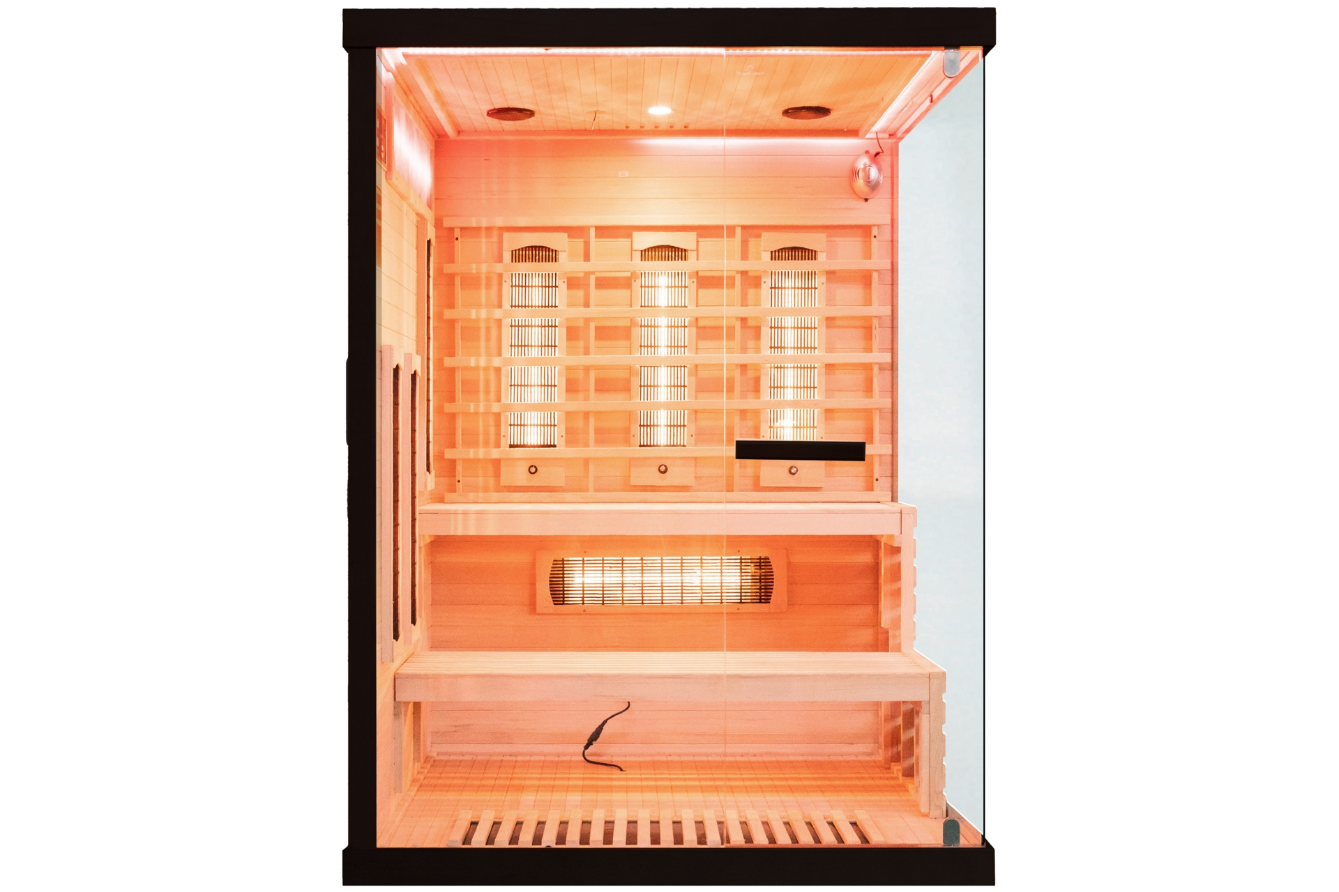 Sauna infrared narożna Nordum Pure 3-osobowa czarna - z panelami solnymi Sauna infrared narożna Nordum Pure 3-osobowa czarna