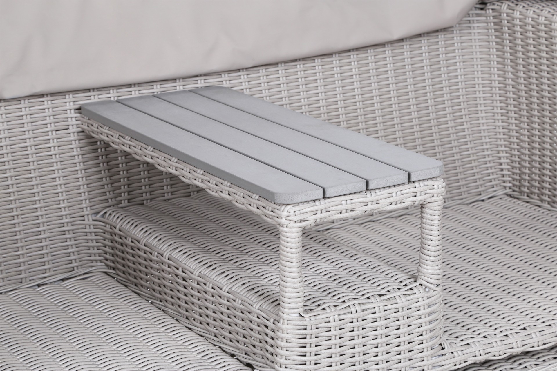 Kosz ogrodowy technorattanowy Michigan White / Grey