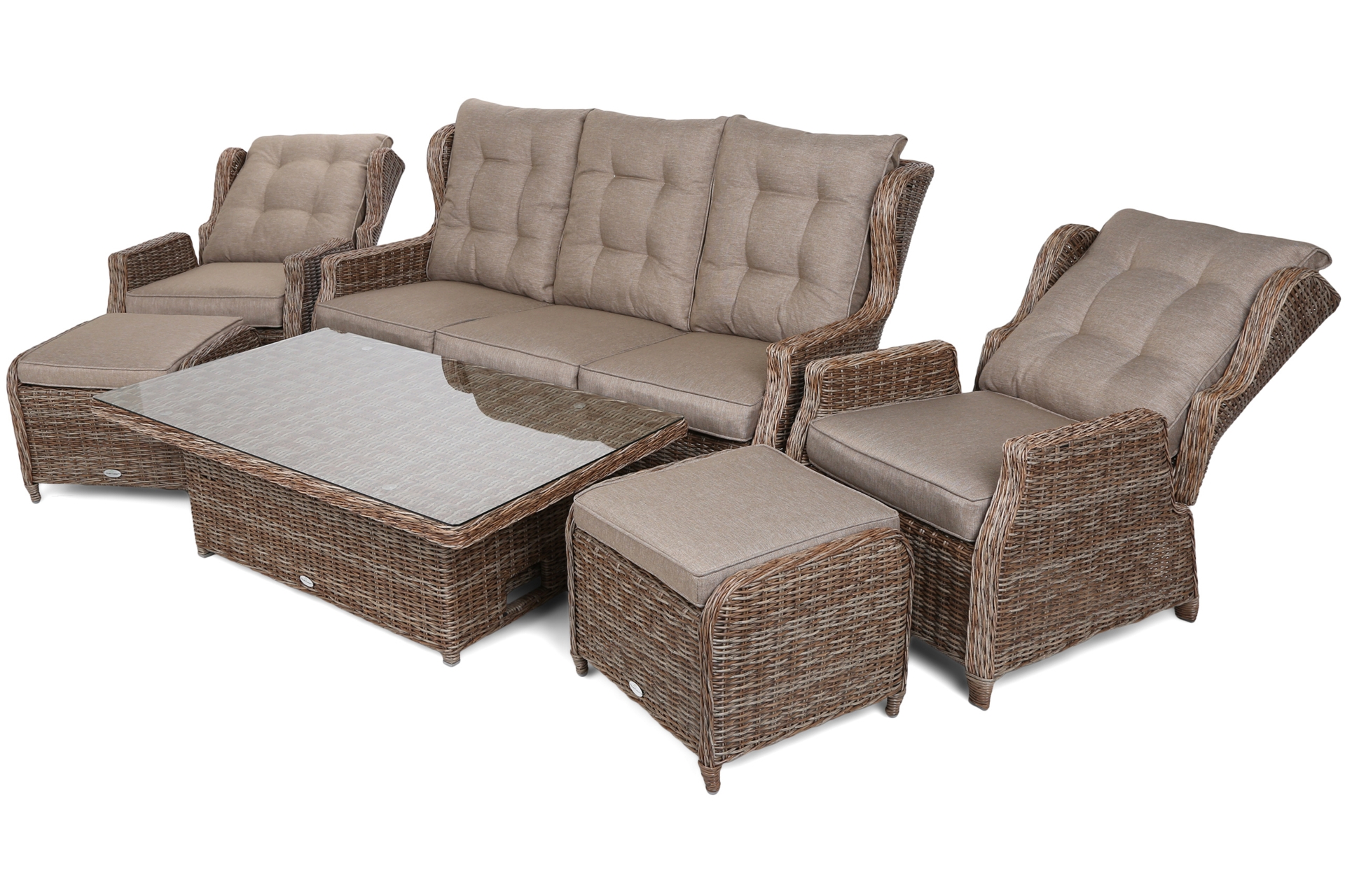 Meble ogrodowe technorattanowe Memfis Ginger / Brown Melange powystawowe