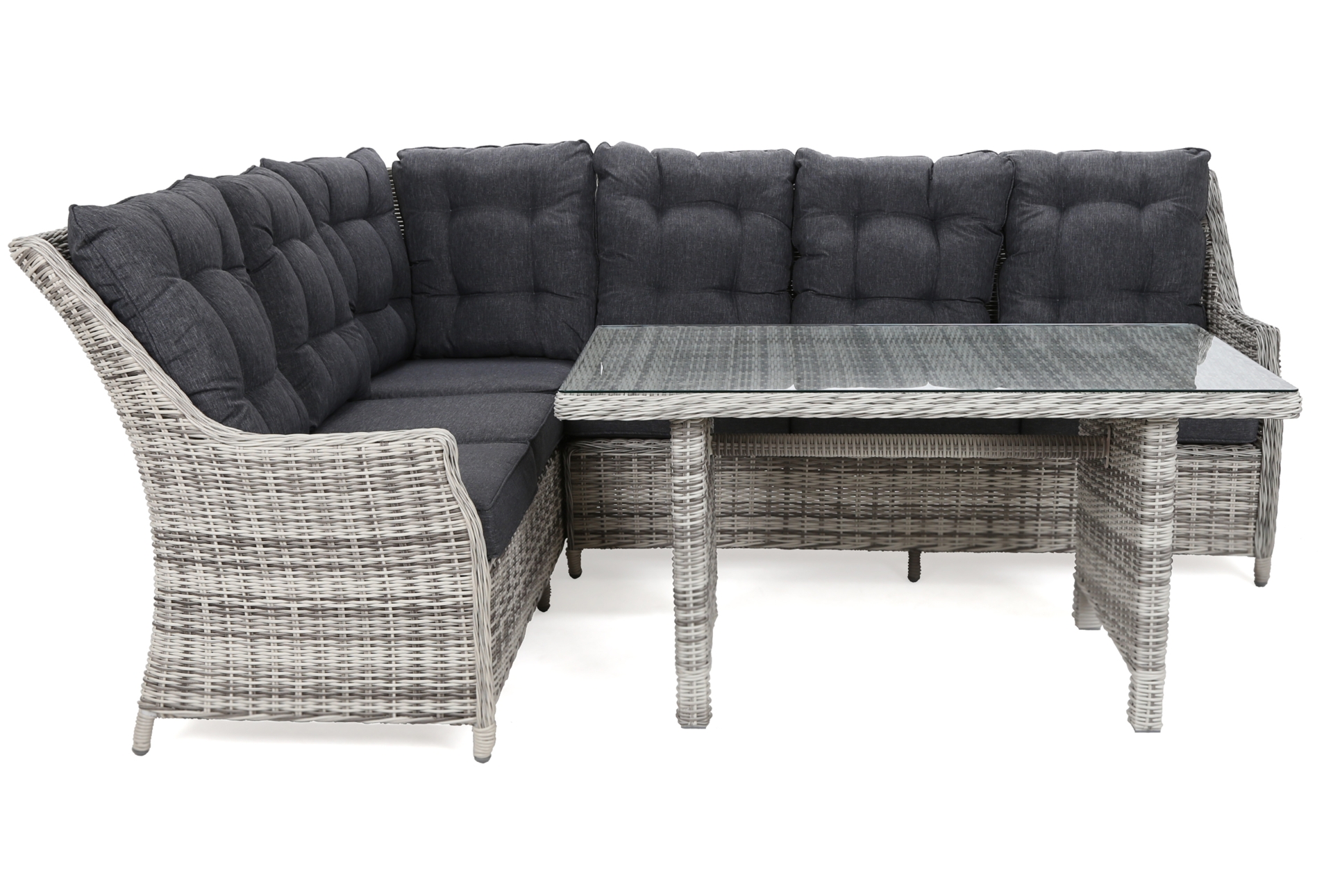 Narożnik technorattanowy lewy Alicante Light Grey / Grey Melange