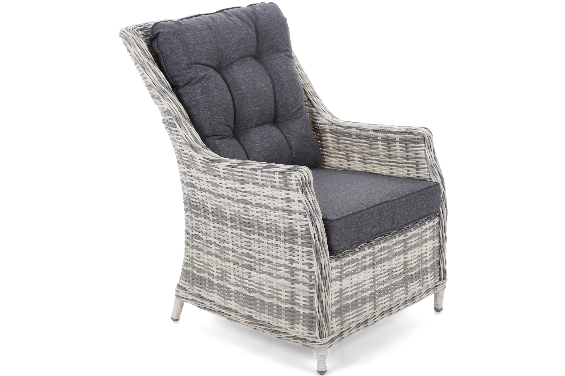 Jasnoszary zestaw wypoczynkowy Alicante dla 5-6 osób z technorattanu - sofa i fotele Meble ogrodowe technorattanowe Alicante Light Grey / Grey Melange