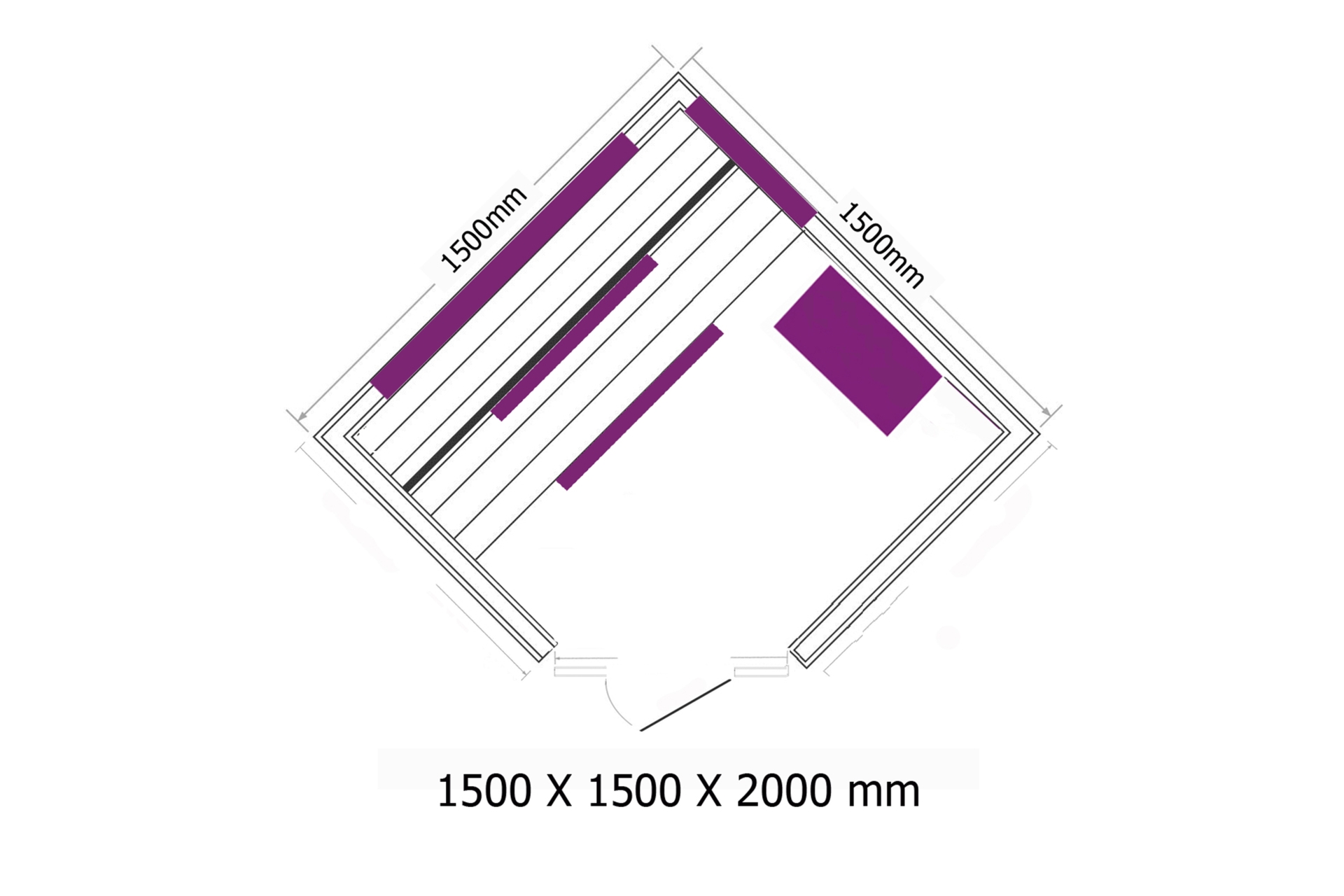 Sauna hybrydowa narożna Nordum Combi 3-osobowa naturalna