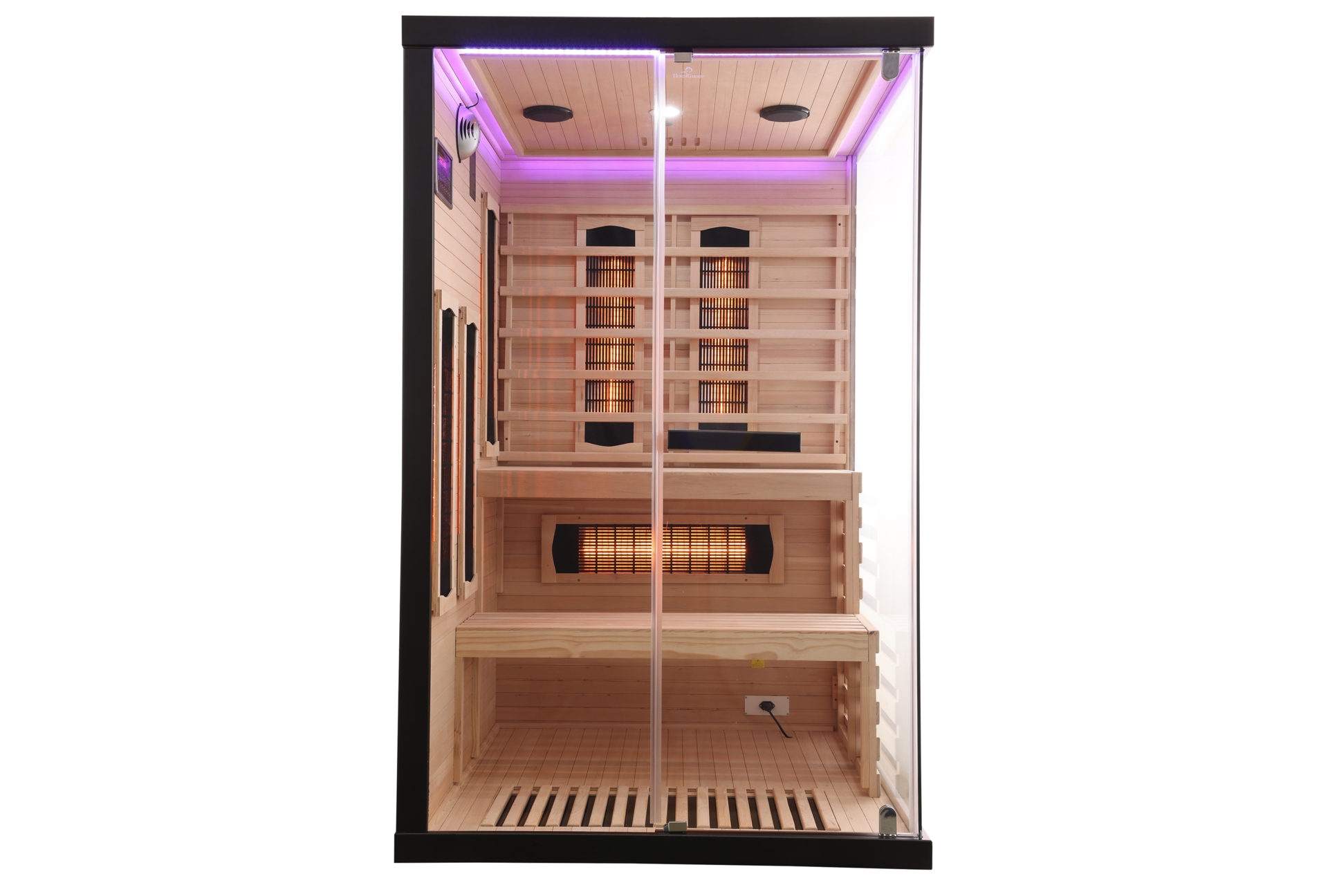 Sauna infrared narożna Nordum Basic 2-osobowa czarna