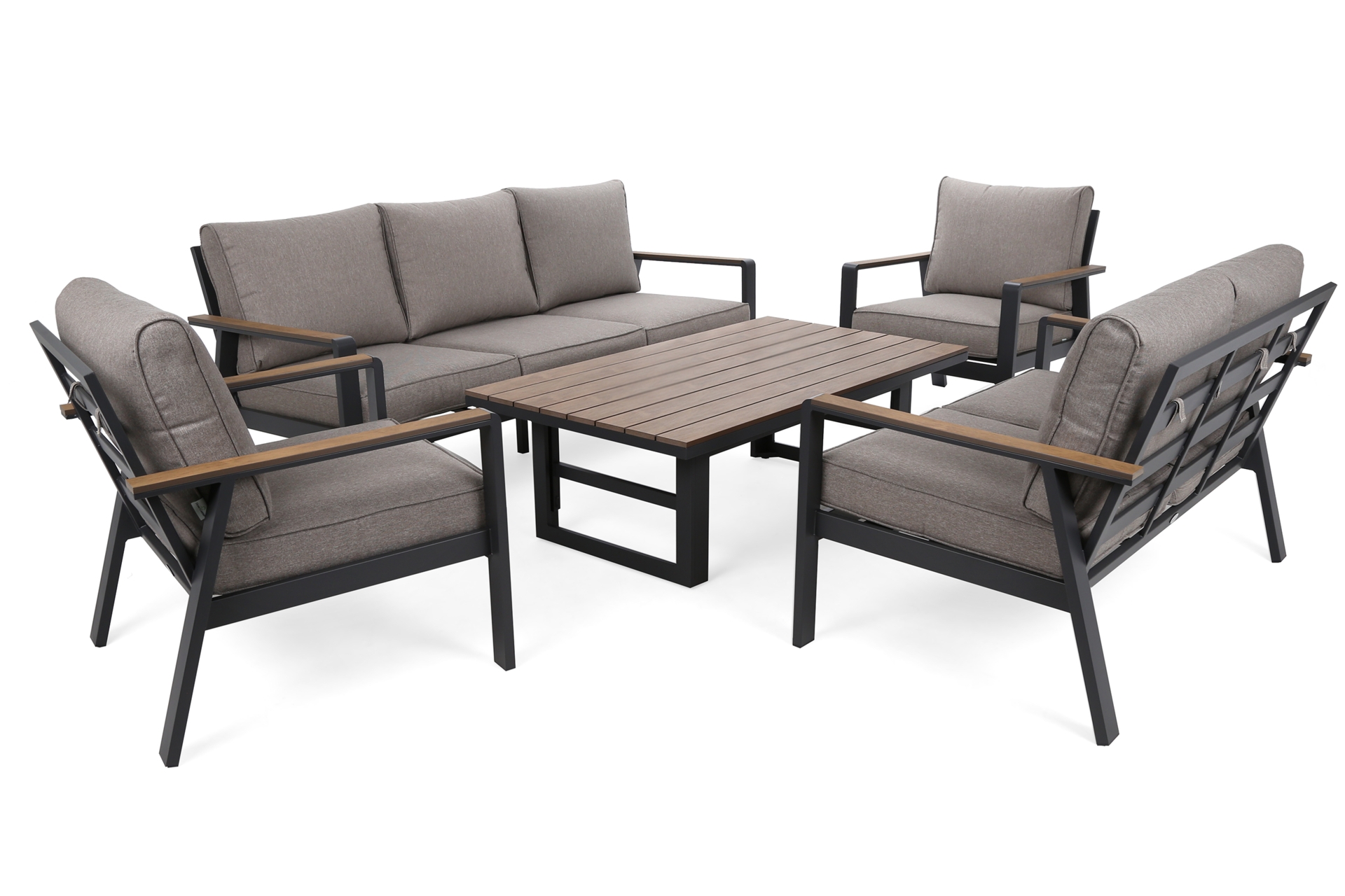 Meble ogrodowe aluminiowe Turyn Dark Grey / Beige Melange