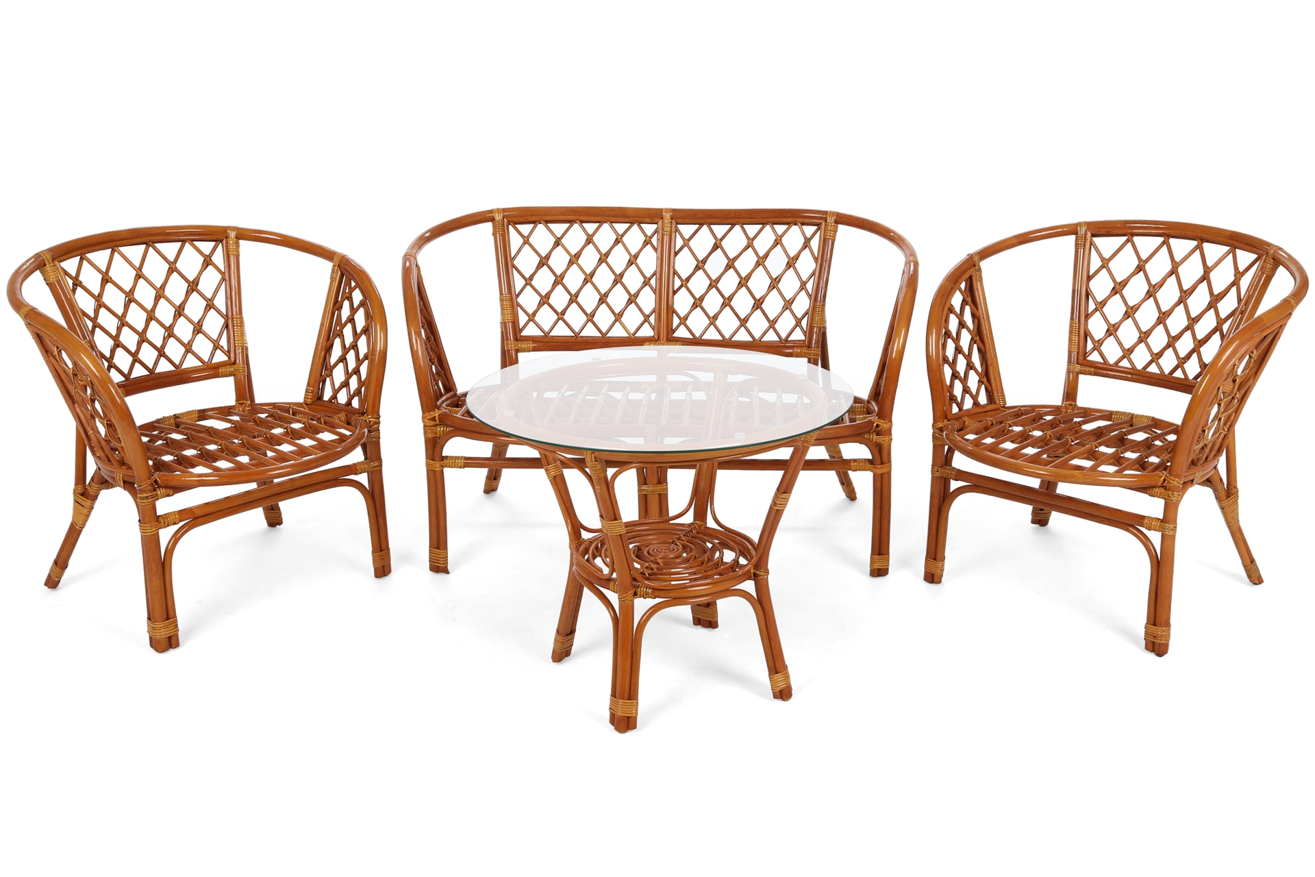 Meble ogrodowe rattanowe Bahama Orange / Brown 3+1