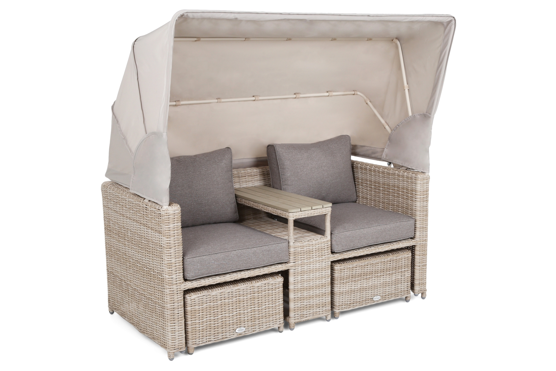 Kosz ogrodowy technorattanowy Michigan Beige / Beige Melange