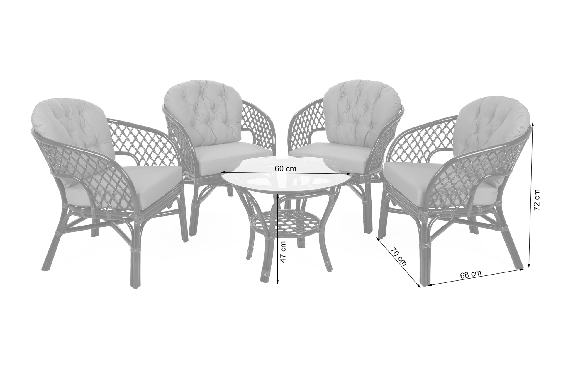 Meble ogrodowe rattanowe Havana Brown / Cappuccino 4+1