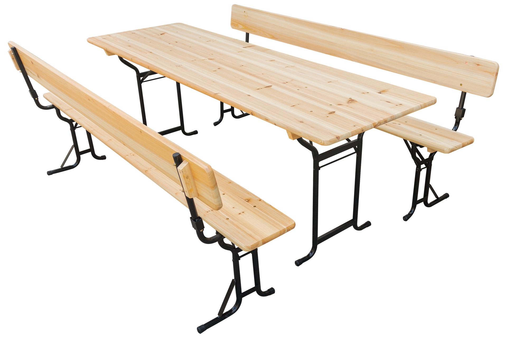 Ogrodowy zestaw piwny z oparciami 220 cm - piknikowy - imprezowy Ogrodowy zestaw piwny z oparciami 220 cm