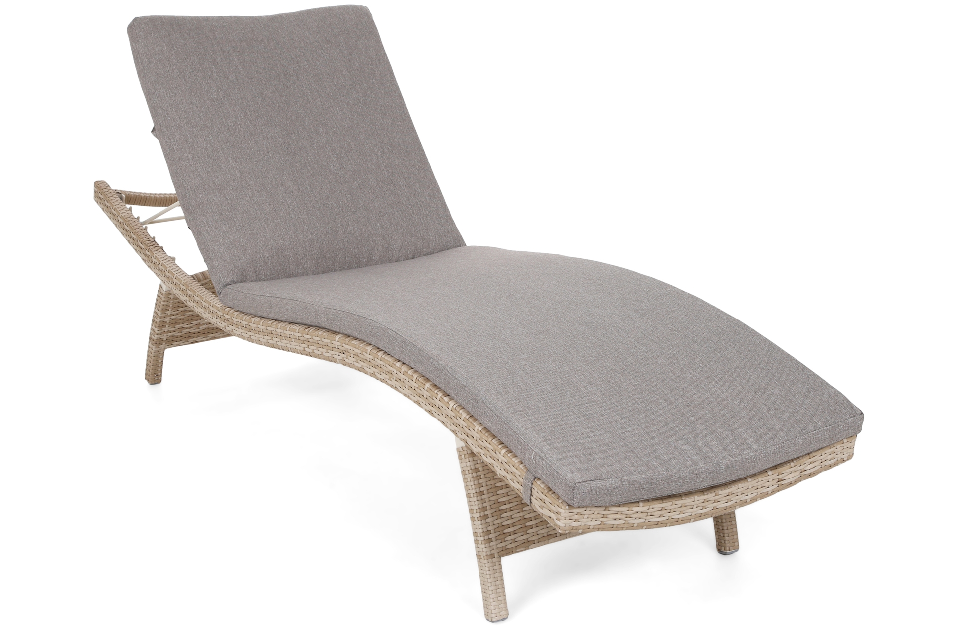 Leżanka ogrodowa Marbella Beige / Beige Melange - beżowa Leżak ogrodowy technorattanowy Marbella Beige / Beige Melange
