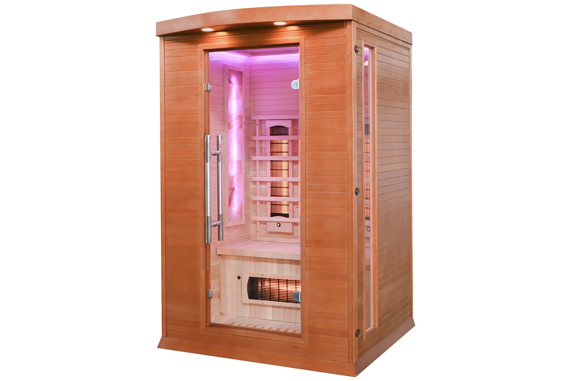 Sauna infrared Nordum Classic 2-osobowa WiFi brązowa - z panelami solnymi - z koloroterapią Sauna infrared Nordum Classic 2-osobowa WiFi brązowa