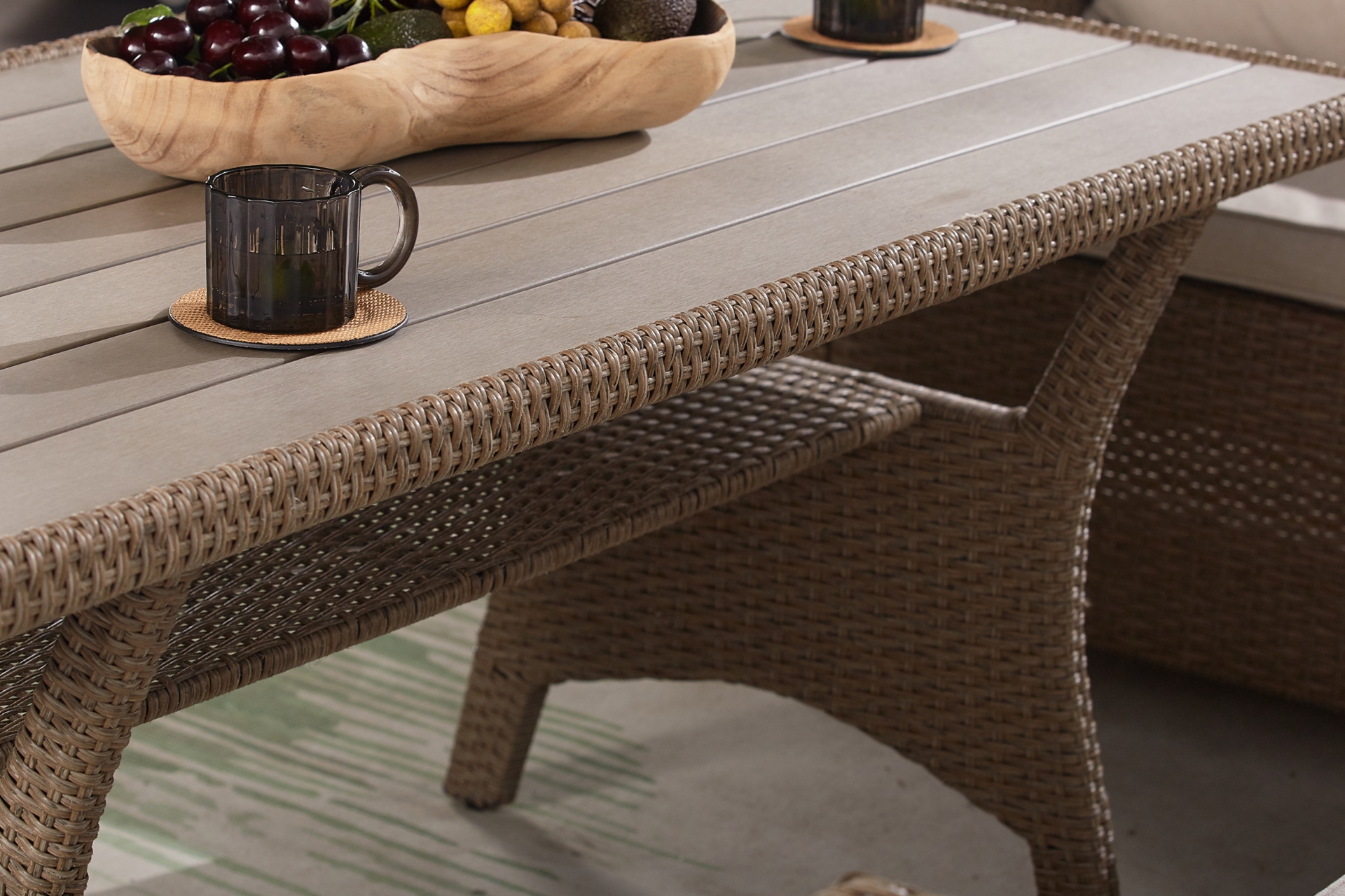 Narożnik ogrodowy technorattanowy Lagos Khaki Grey / Beige Melange