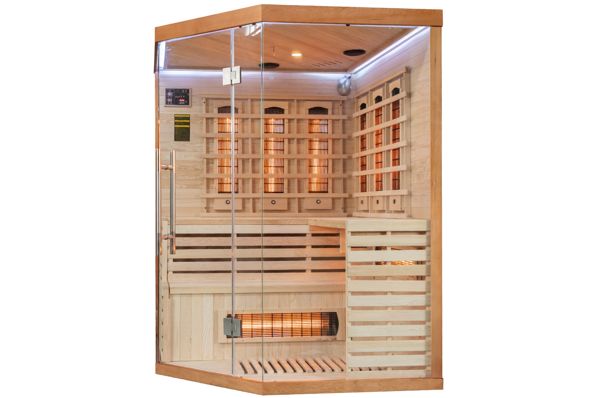 Sauna infrared narożna Nordum Solea 4-osobowa Smart brązowa