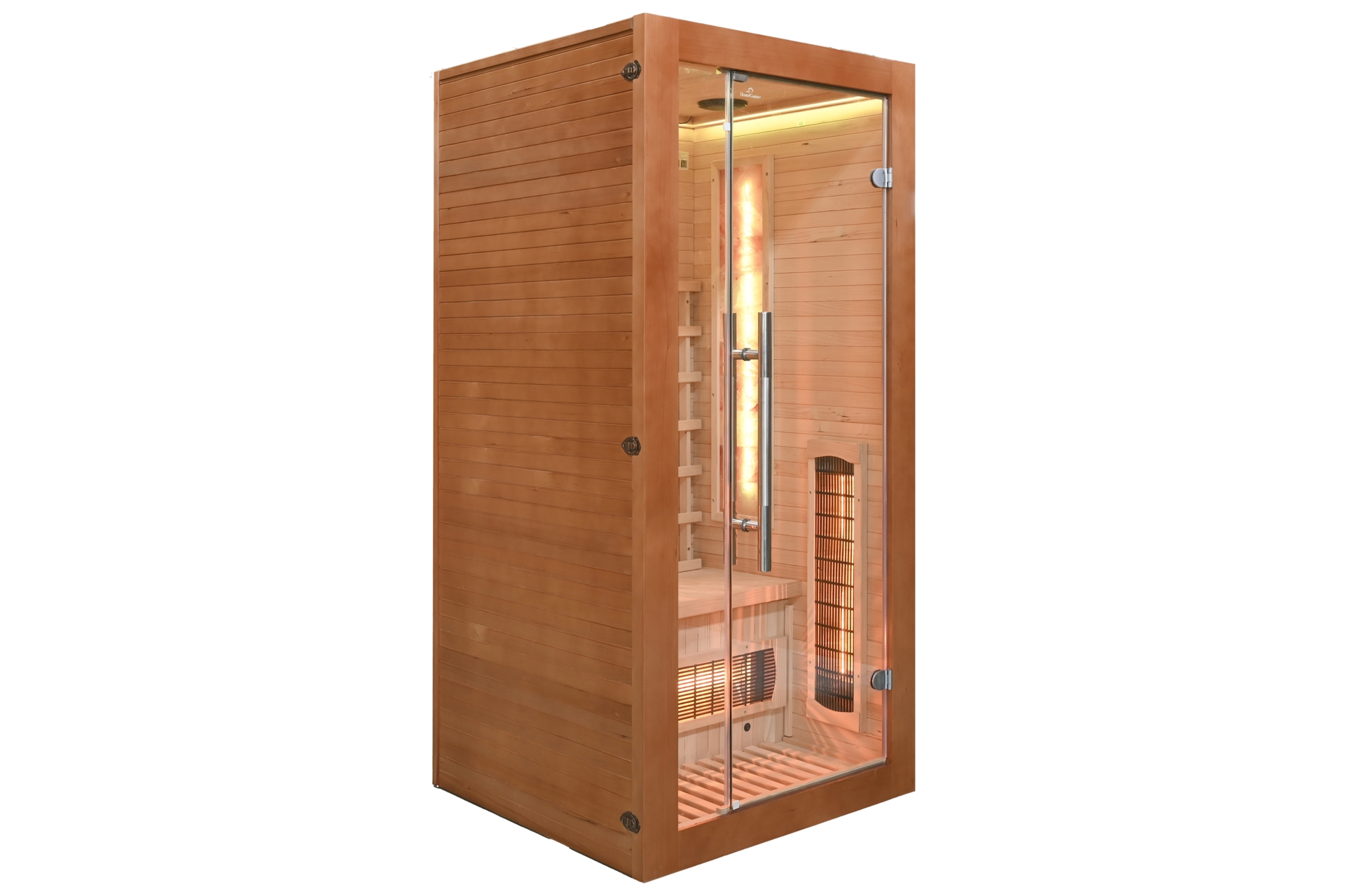 Sauna infrared Nordum Solea 1-osobowa Smart brązowa - z jodły kanadyjskiej - promienniki Sauna infrared Nordum Solea 1-osobowa Smart brązowa