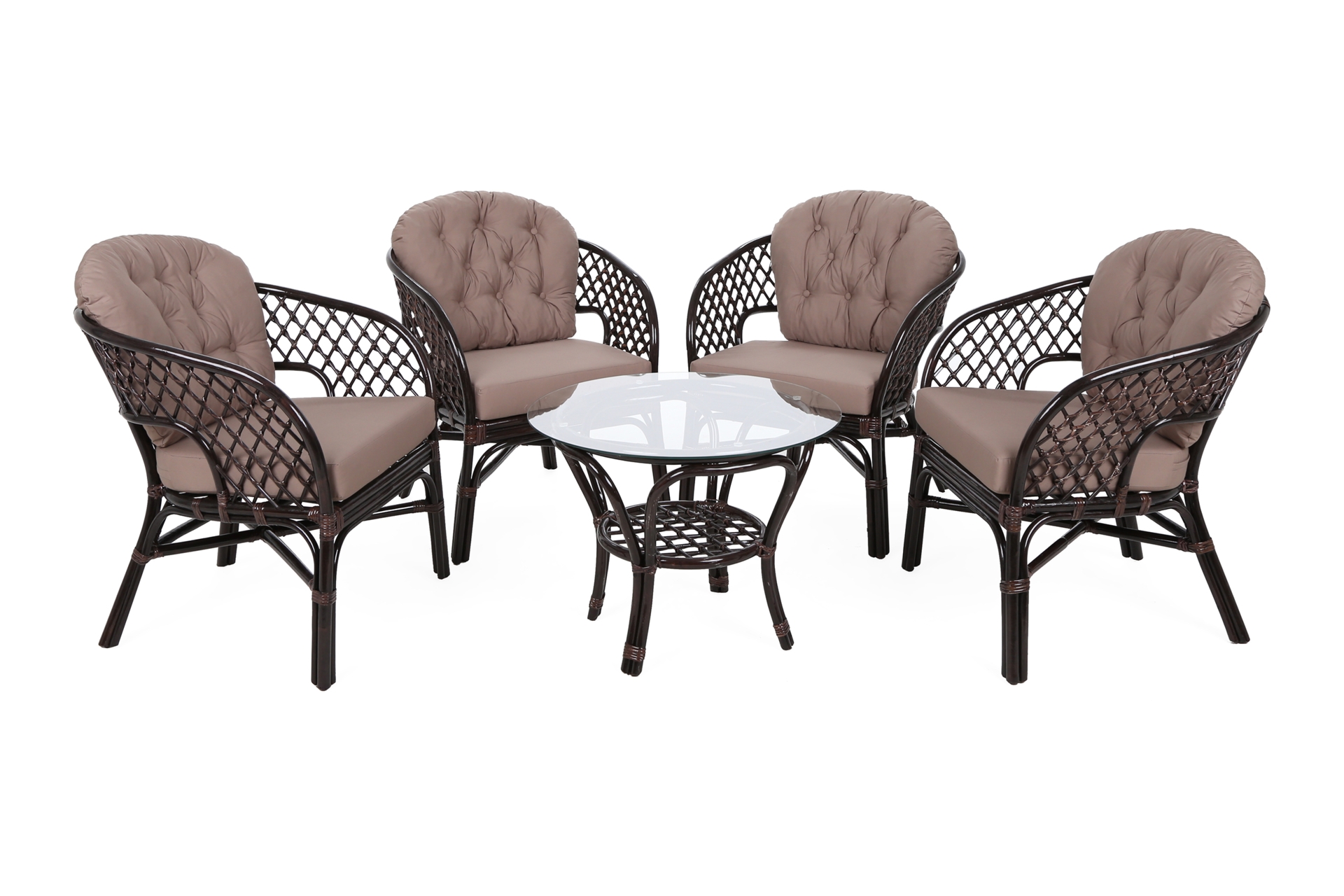 Meble ogrodowe rattanowe Havana Brown / Cappuccino 4+1