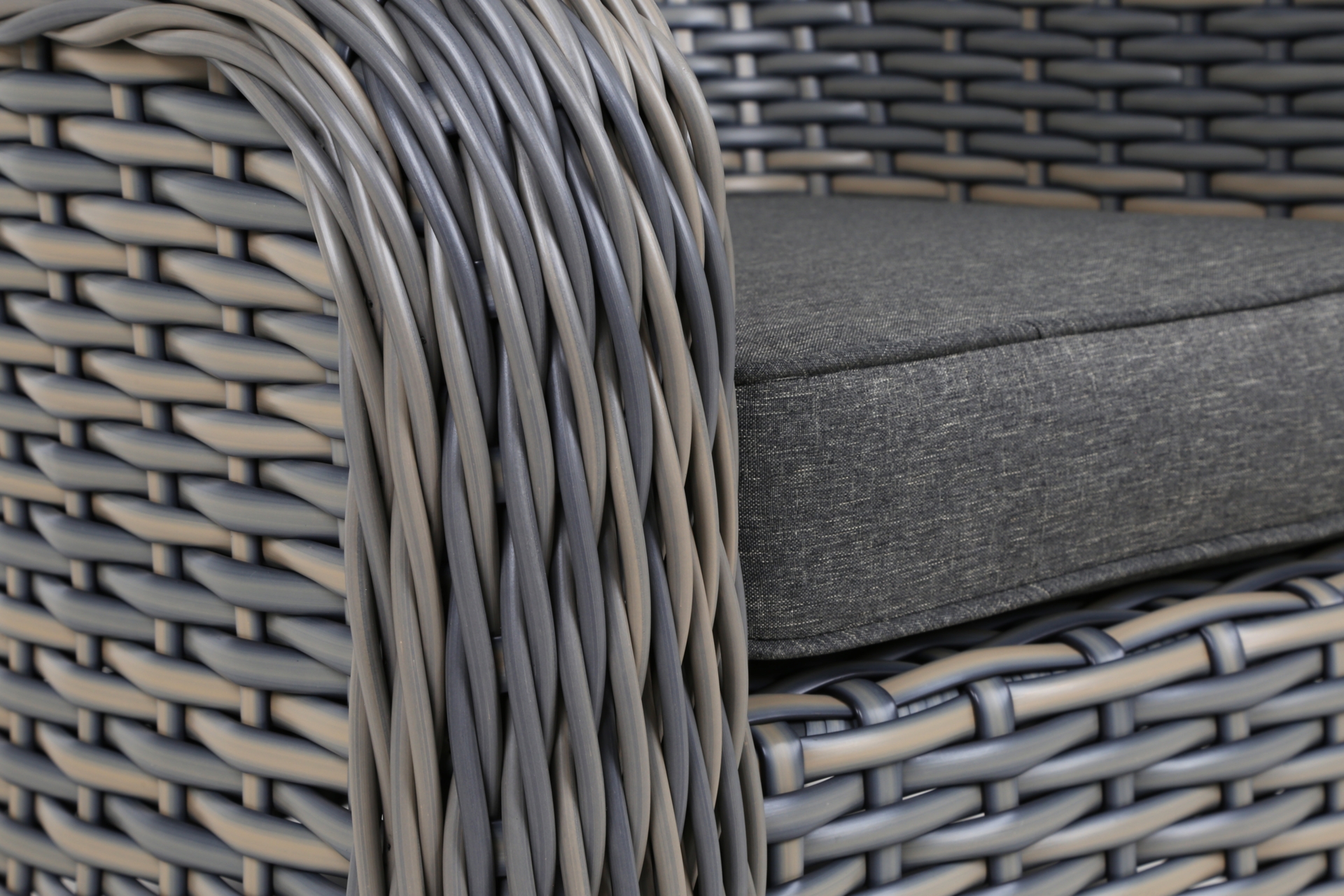 Narożny zestaw mebli ogrodowych Foggia Silk Grey / Grey Melange - szary - z technorattanu Narożny zestaw mebli ogrodowych Foggia Silk Grey / Grey Melange