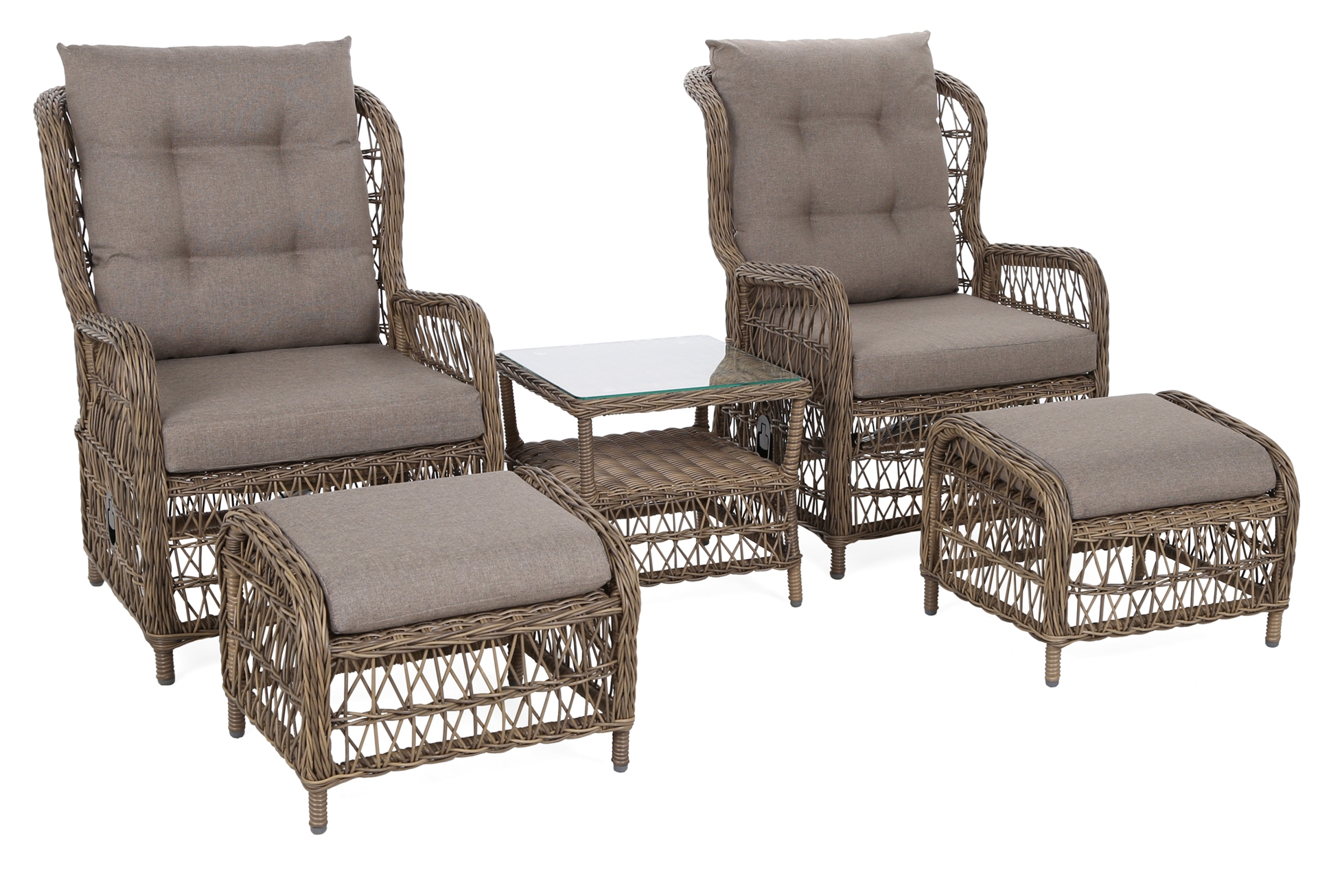 Meble ogrodowe technorattanowe Corfu Light Brown / Beige Melange