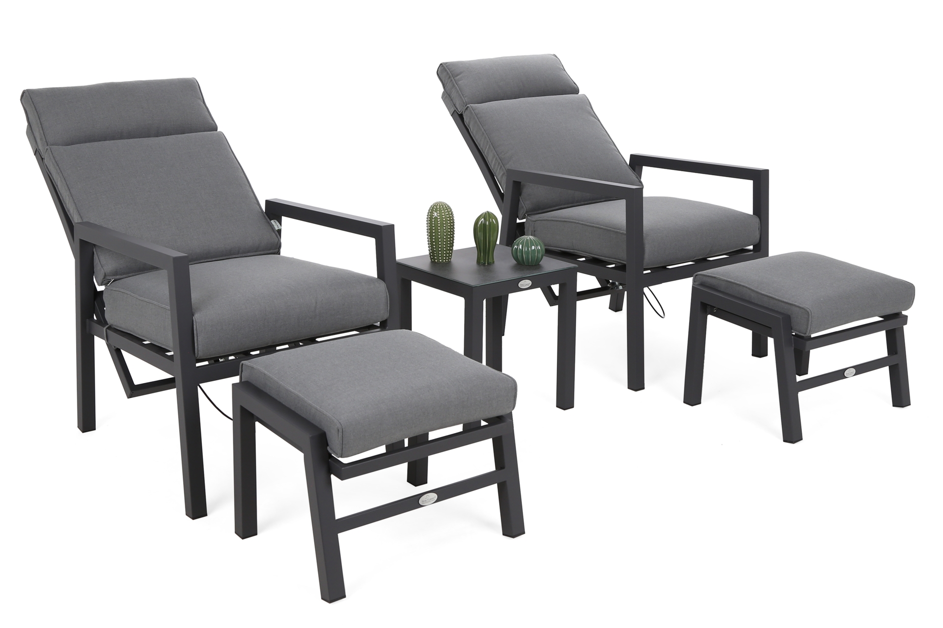 Meble ogrodowe aluminiowe Morton Dark Grey / Grey