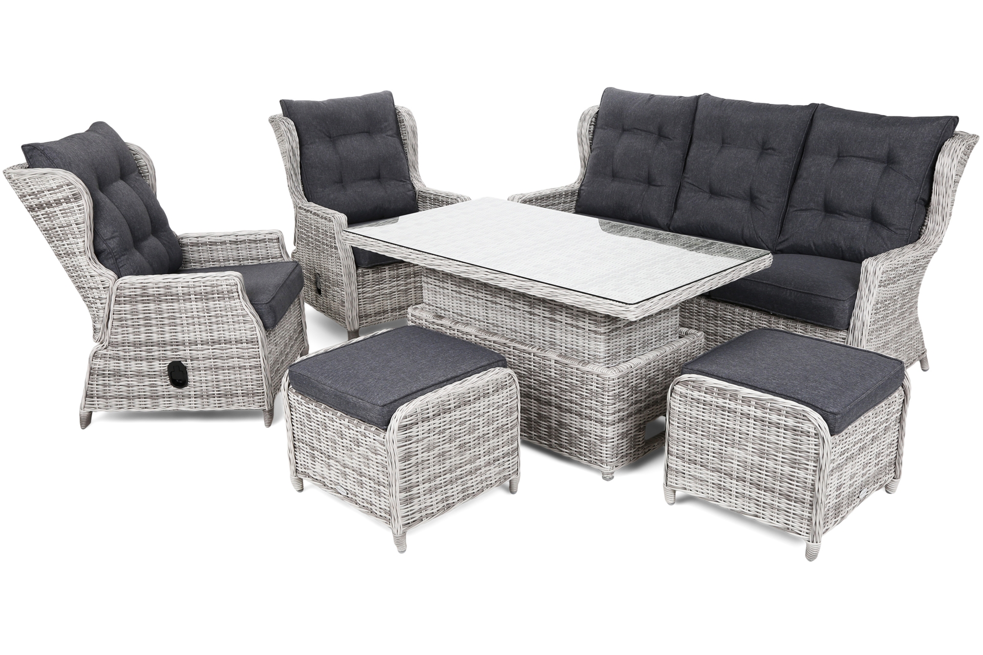 Meble ogrodowe technorattanowe Memfis Light Grey / Grey Melange