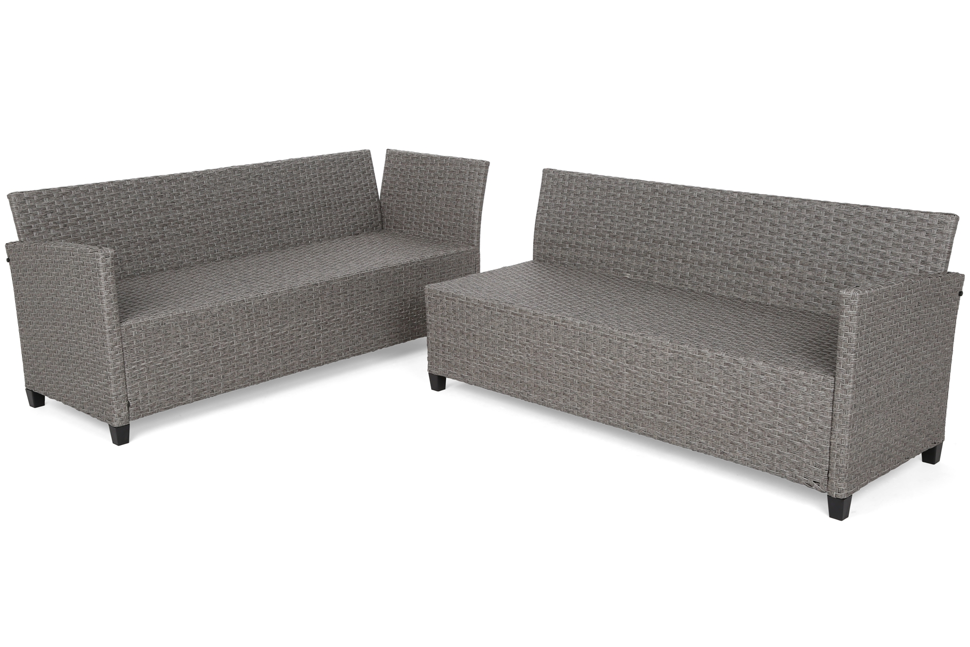 Narożne meble ogrodowe technorattanowe Lagos Muddy Grey / Black Melange