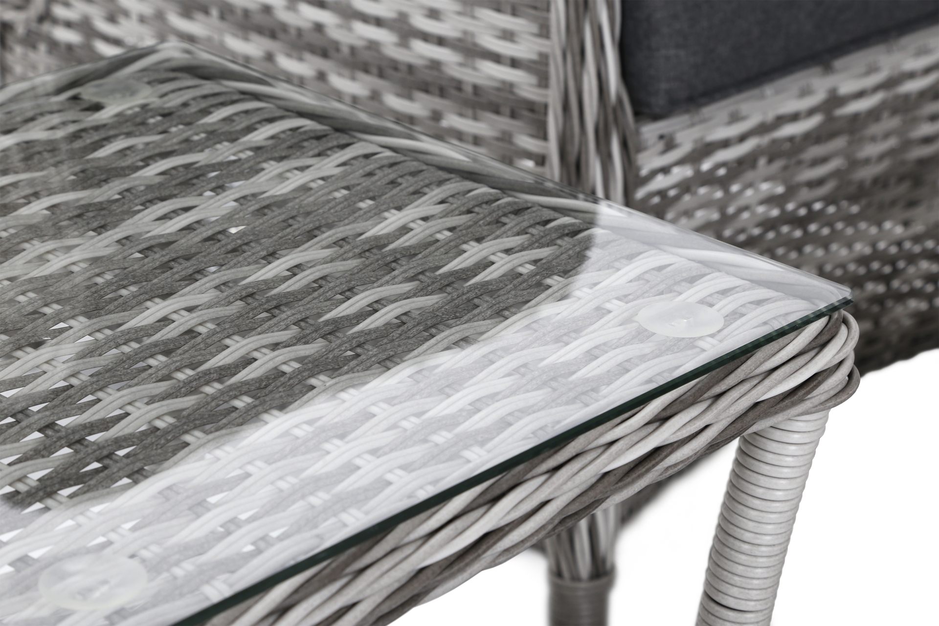 Meble ogrodowe technorattanowe Sofia jasnoszare dwuosobowe Meble ogrodowe technorattanowe Sofia Light Grey / Grey Melange