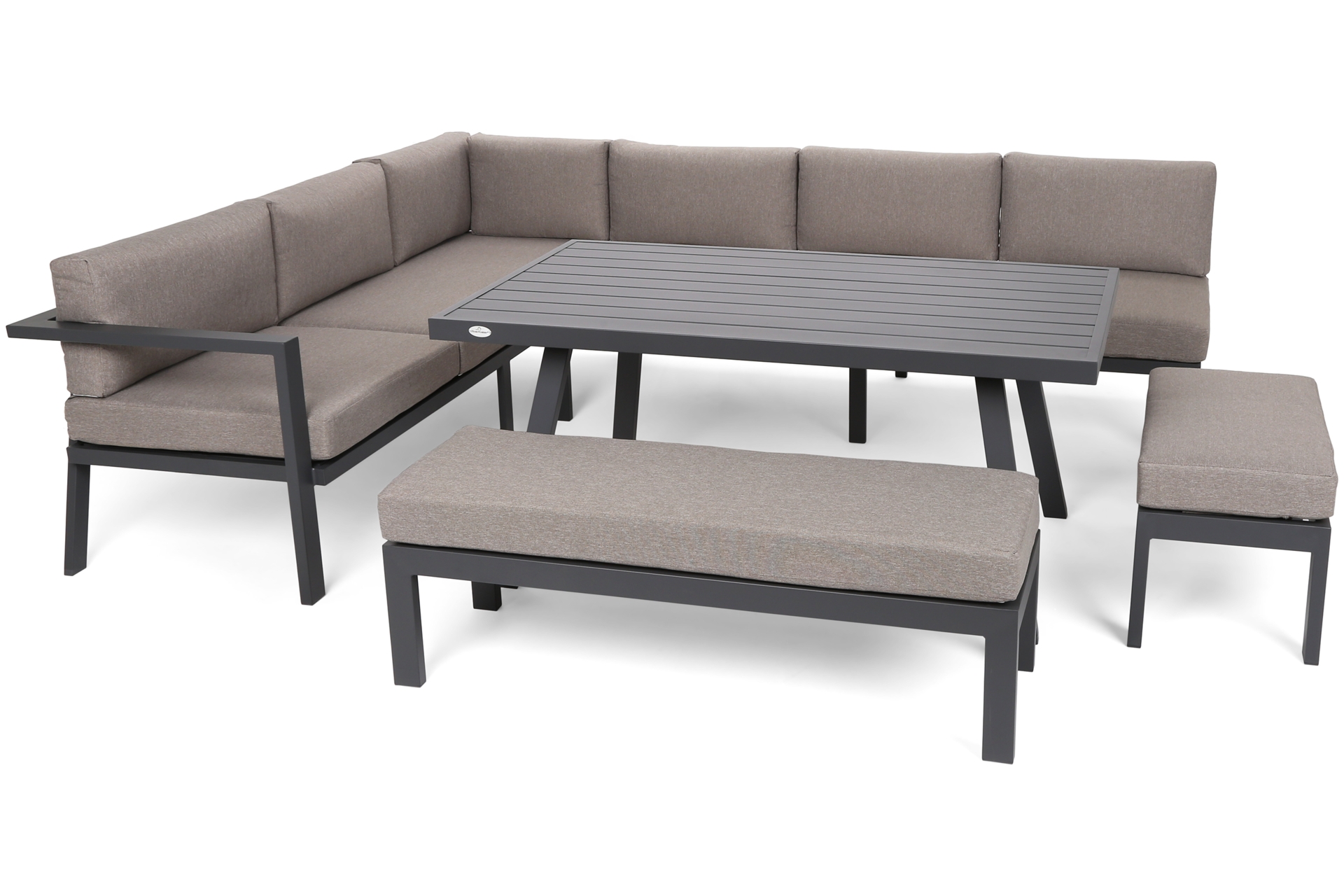 Narożne meble ogrodowe aluminiowe Galapagos Grey / Taupe