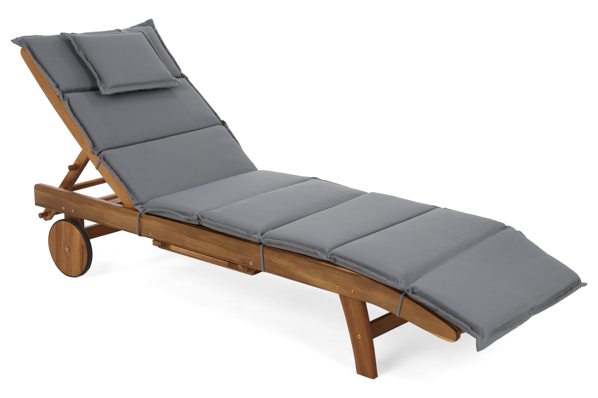 Leżanka ogrodowa drewniana Akacja z poduszką