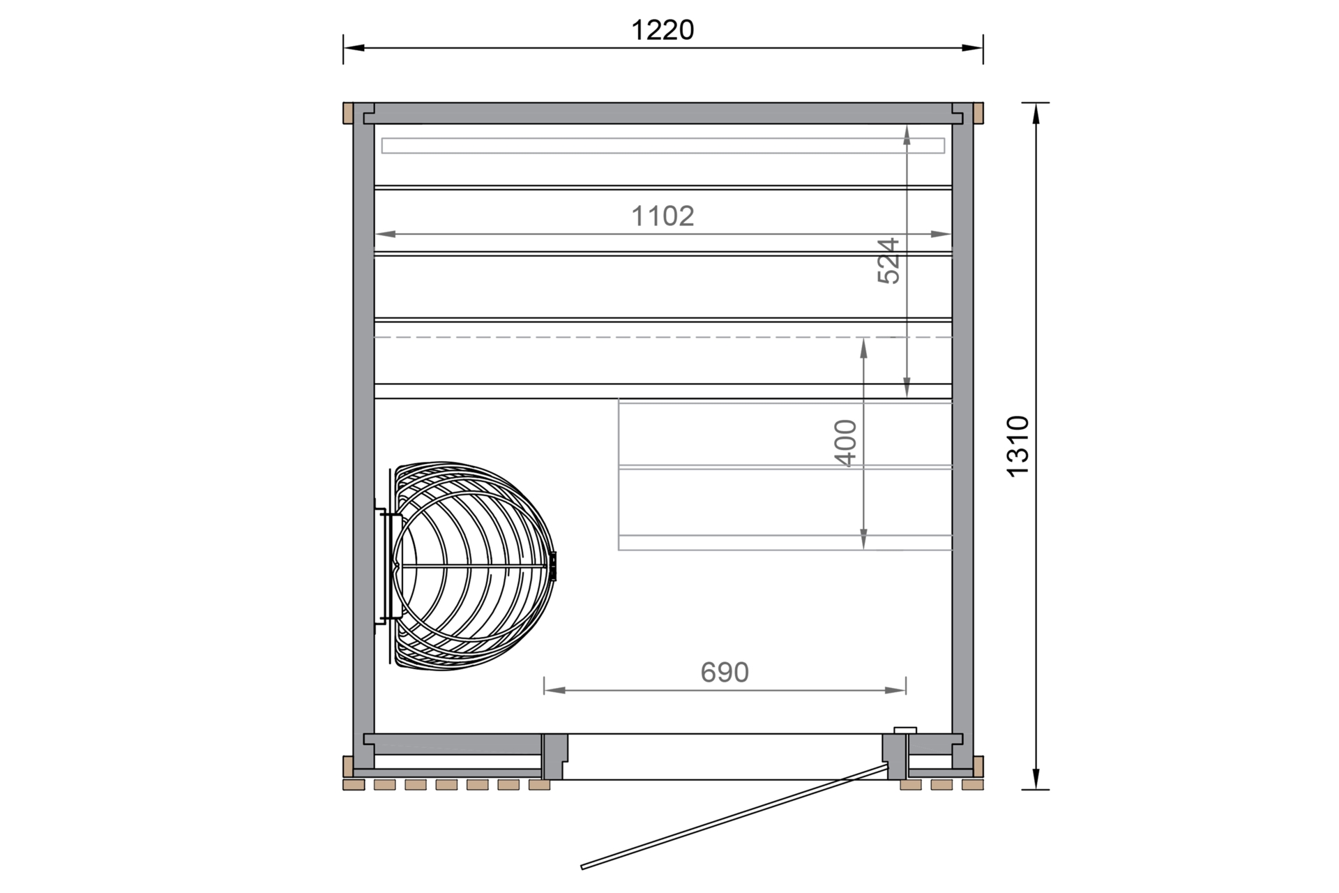 Sauna fińska Leil® Saunas Como 1-osobowa