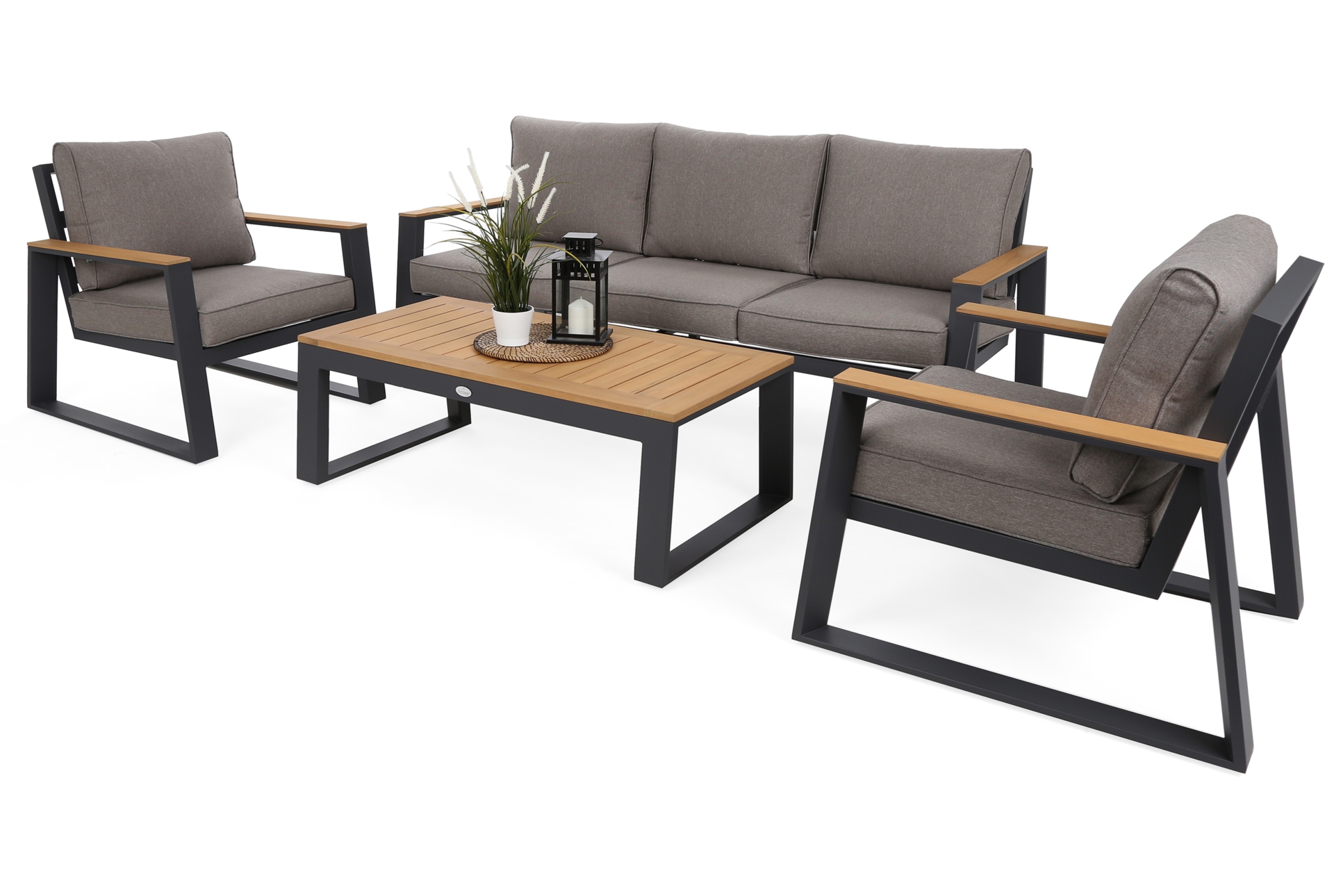 Meble ogrodowe aluminiowe Rimini Dark Grey / Beige Melange