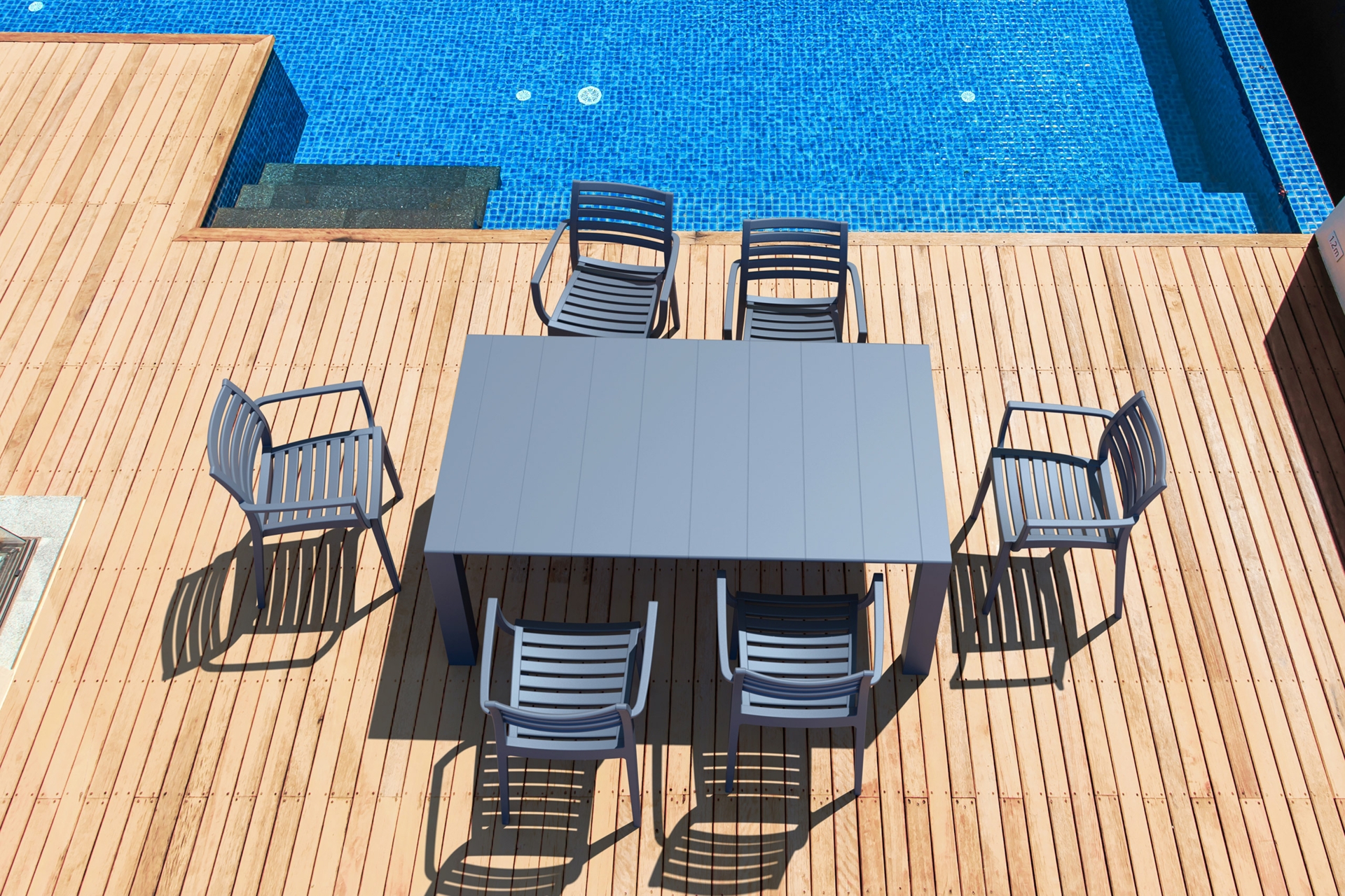 Stół Siesta Vegas 180+40 cm Dark Grey