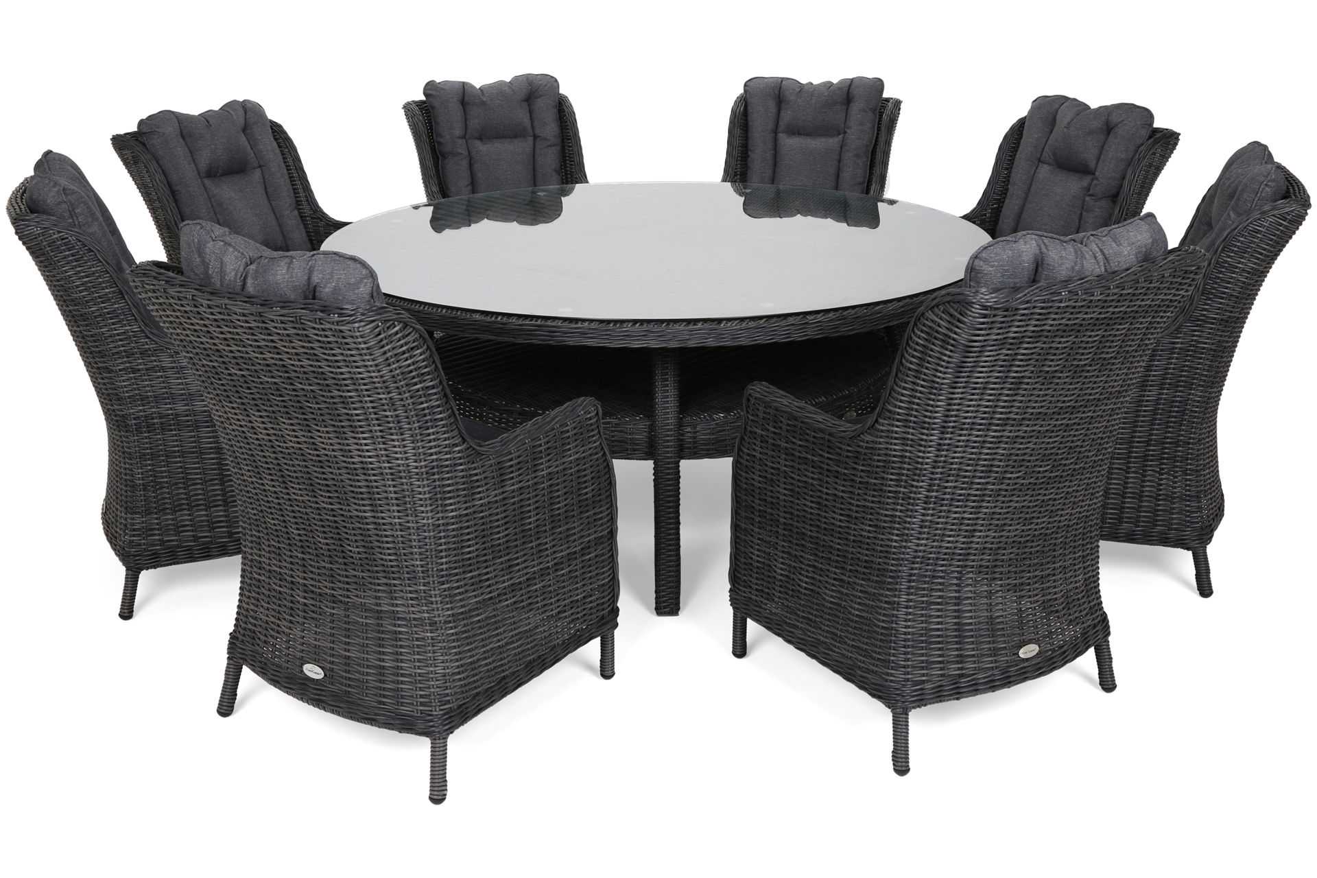 Meble ogrodowe technorattanowe Bristol Round Elegant 180 cm Grey / Grey Melange 8+1